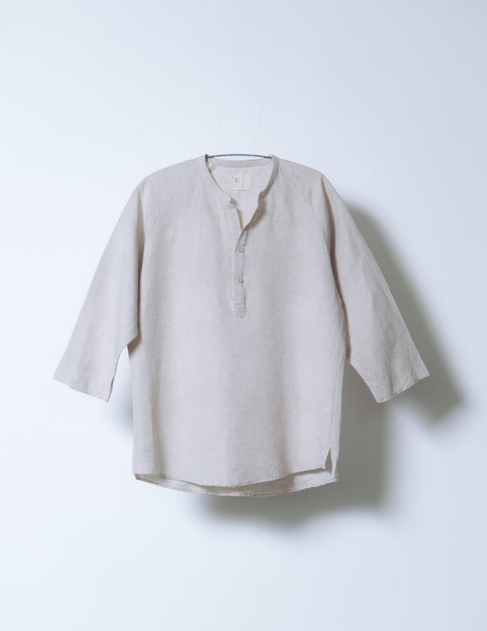 sw1 linen raglan henley [sand off-white]
