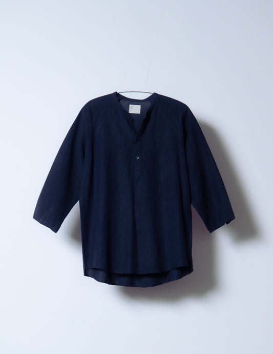 sw1 linen raglan henley [navy blue]