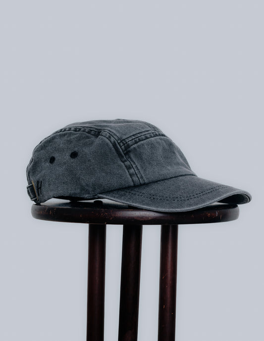 sw1 embroidered five panel cap [washed black]