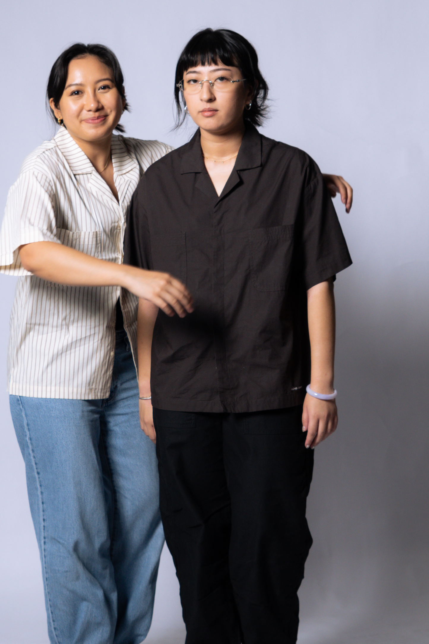 embroidered short-sleeve bowling shirt [sable brown poplin].