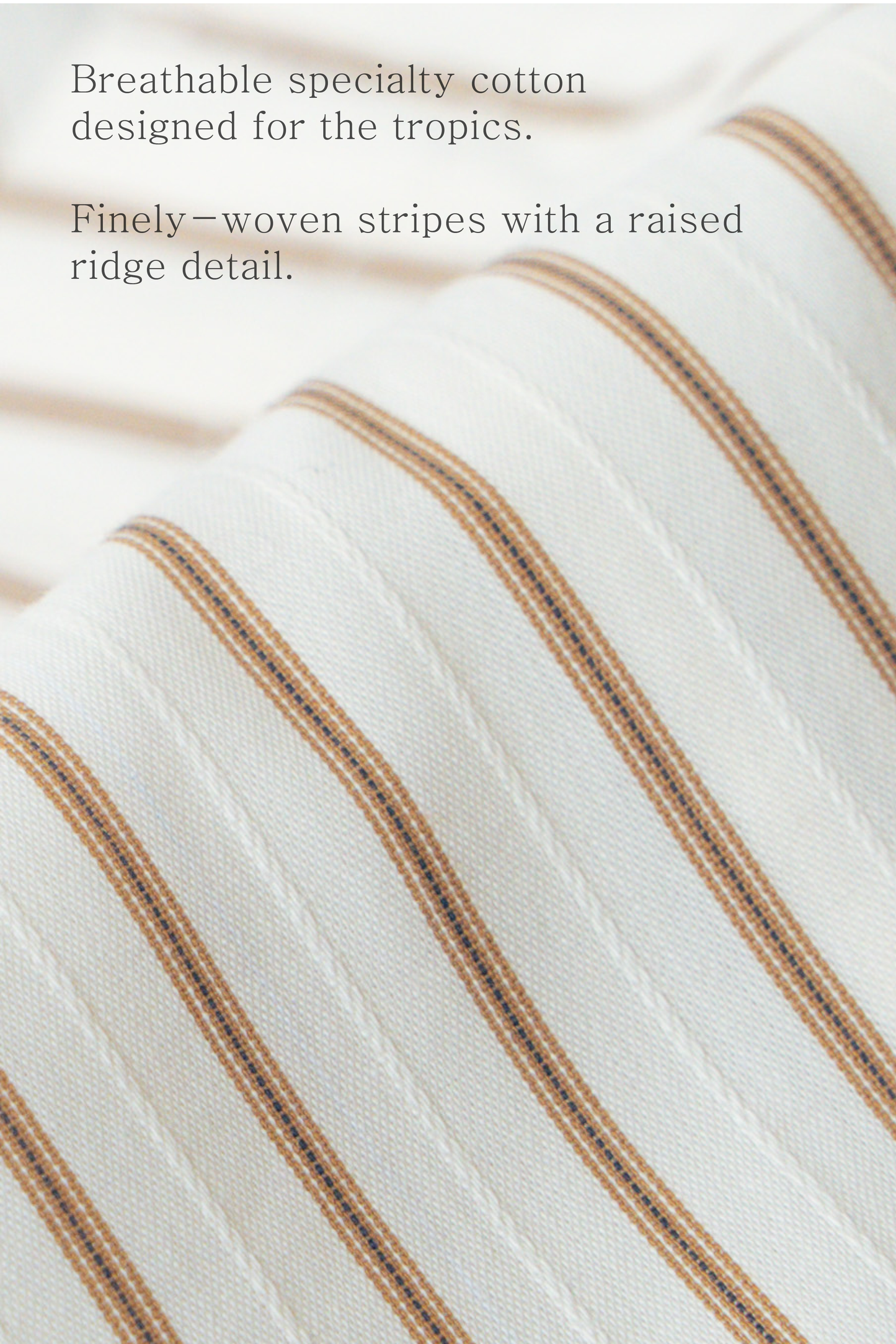 embroidered short-sleeve bowling shirt [pinstripe beige]