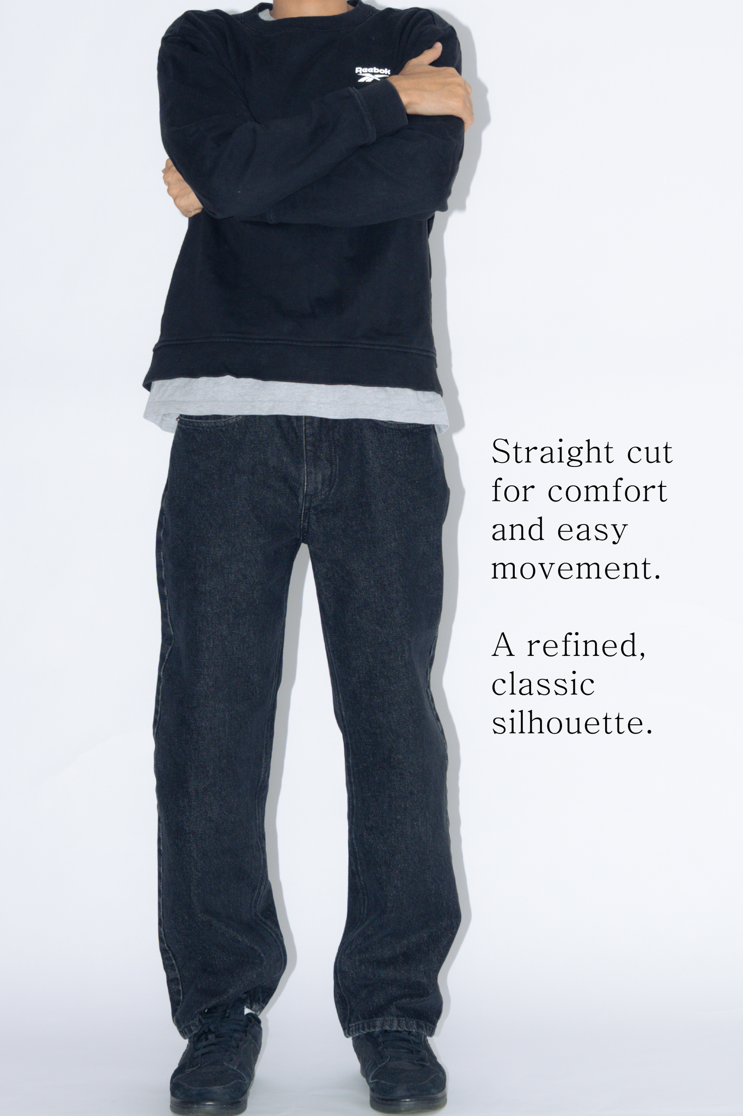 straight cut jeans [black]