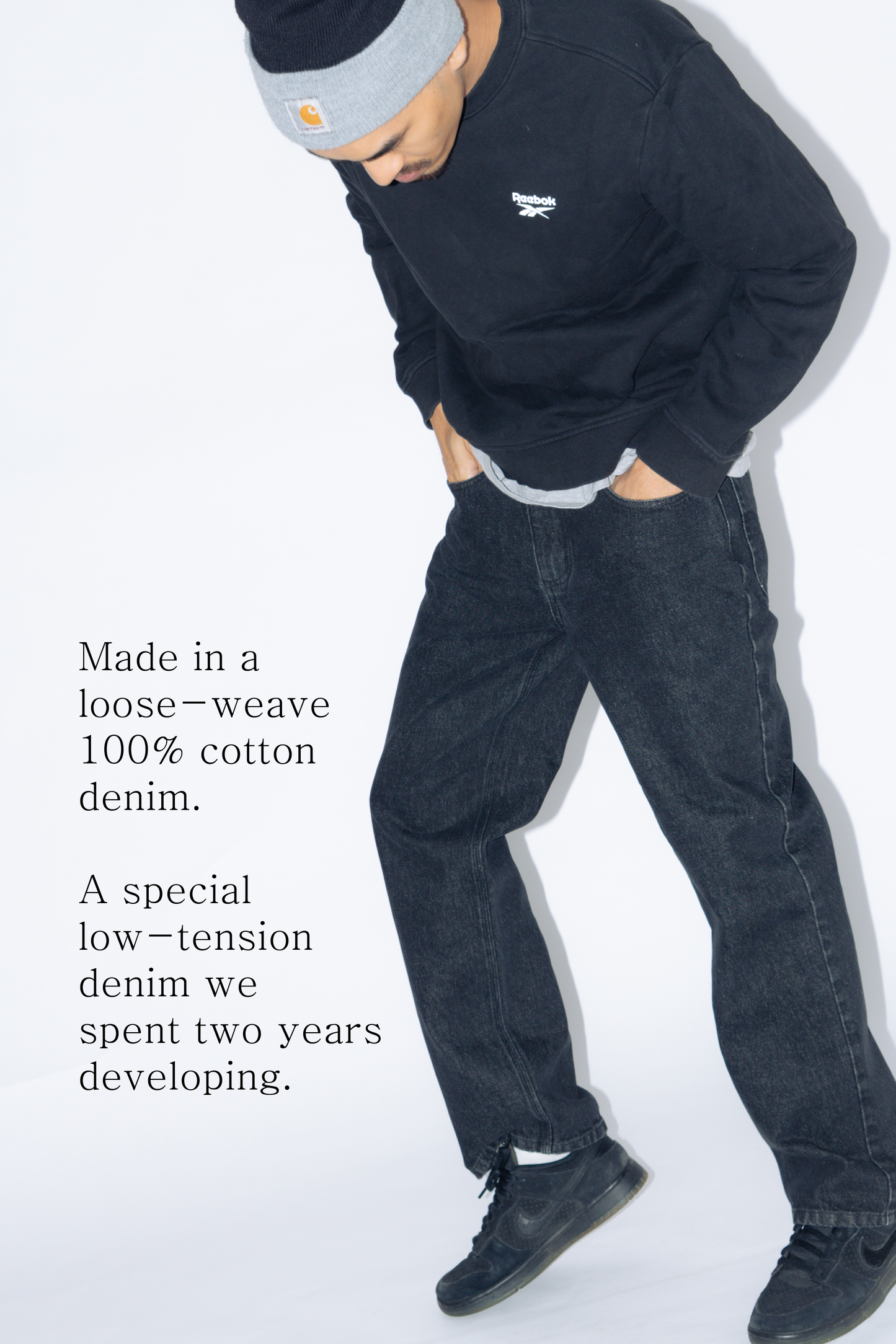 straight cut jeans [black]
