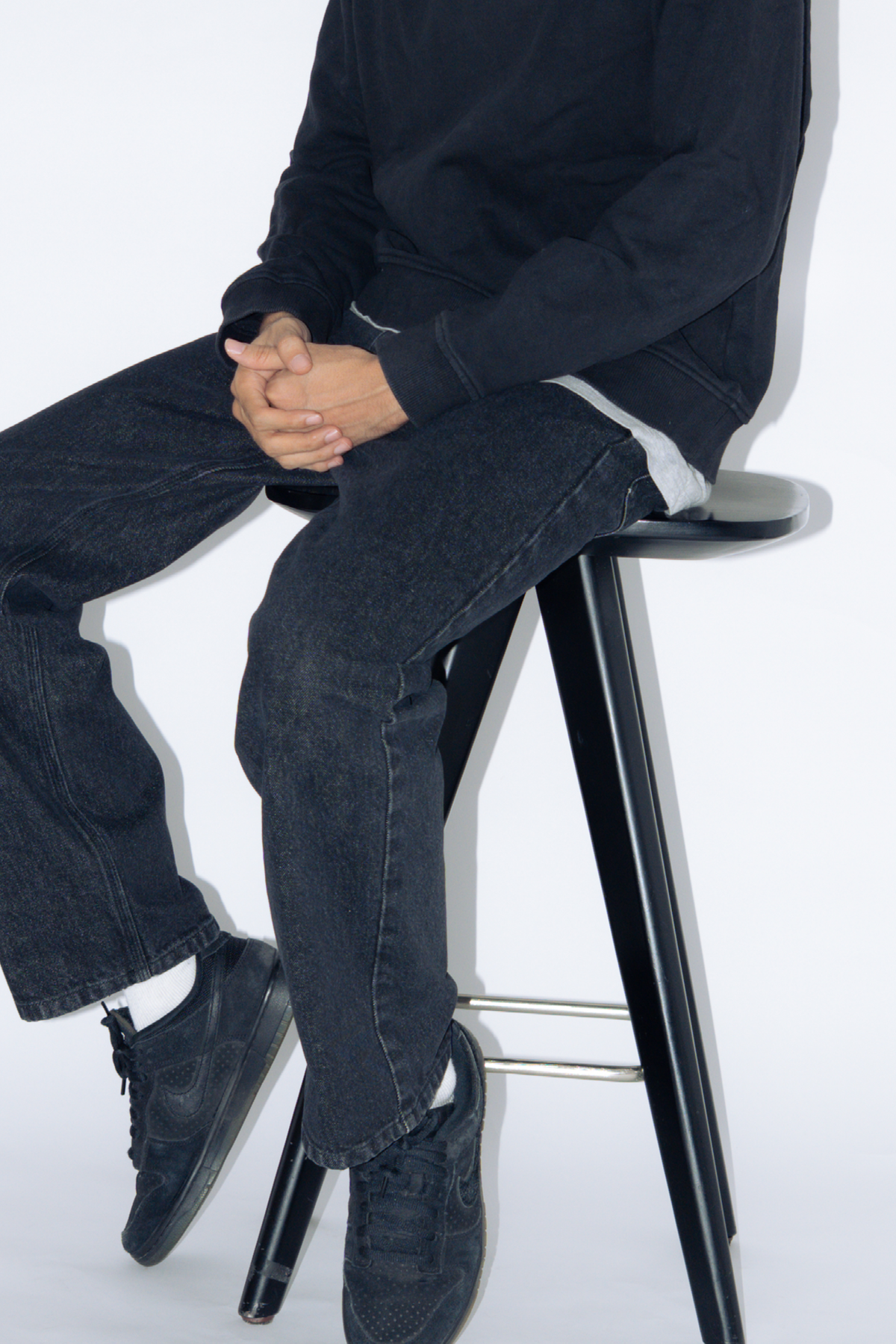 straight cut jeans [black]