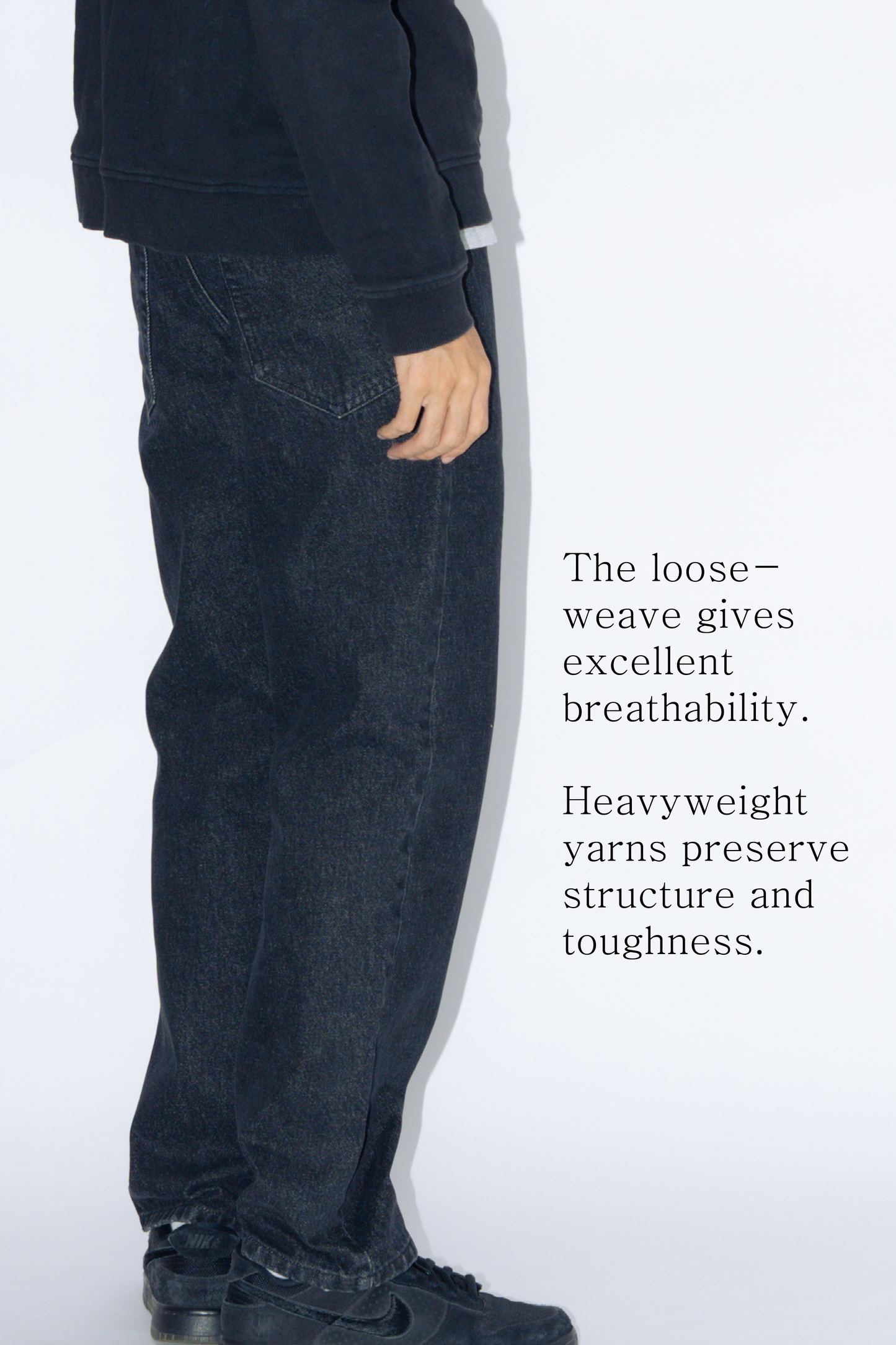 straight cut jeans [black]