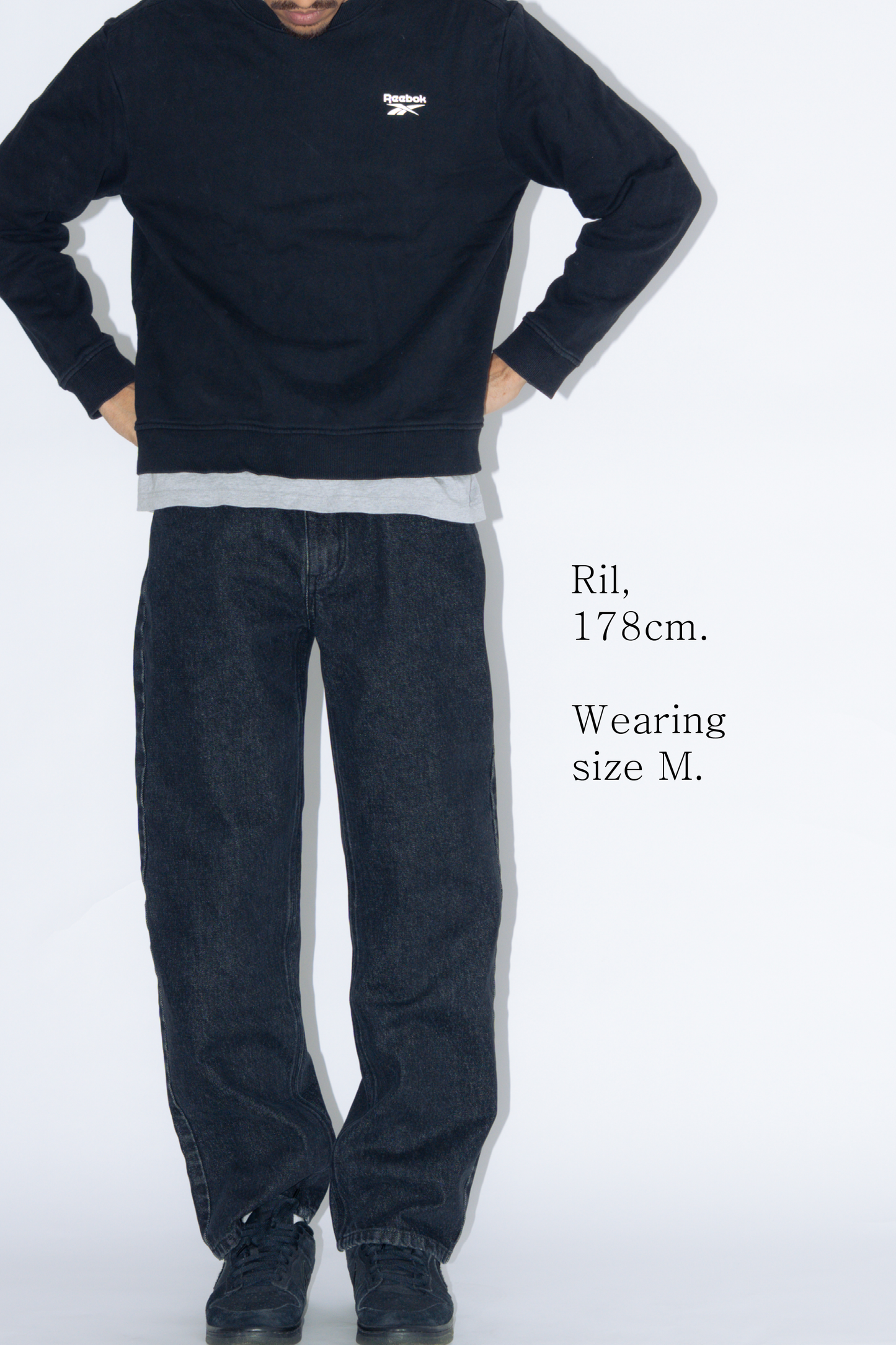 straight cut jeans [black]