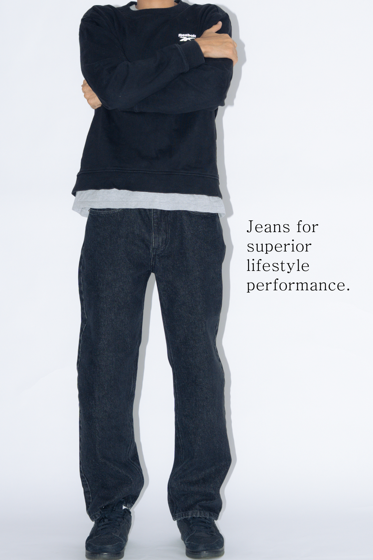 straight cut jeans [black]
