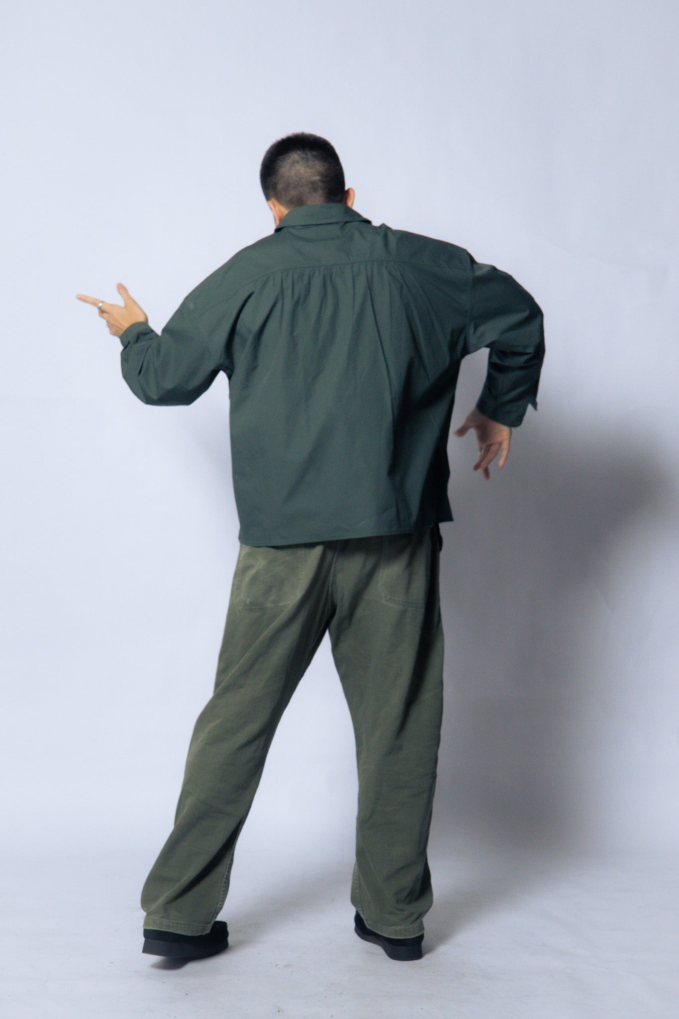 twisted shirt [viridian green poplin]