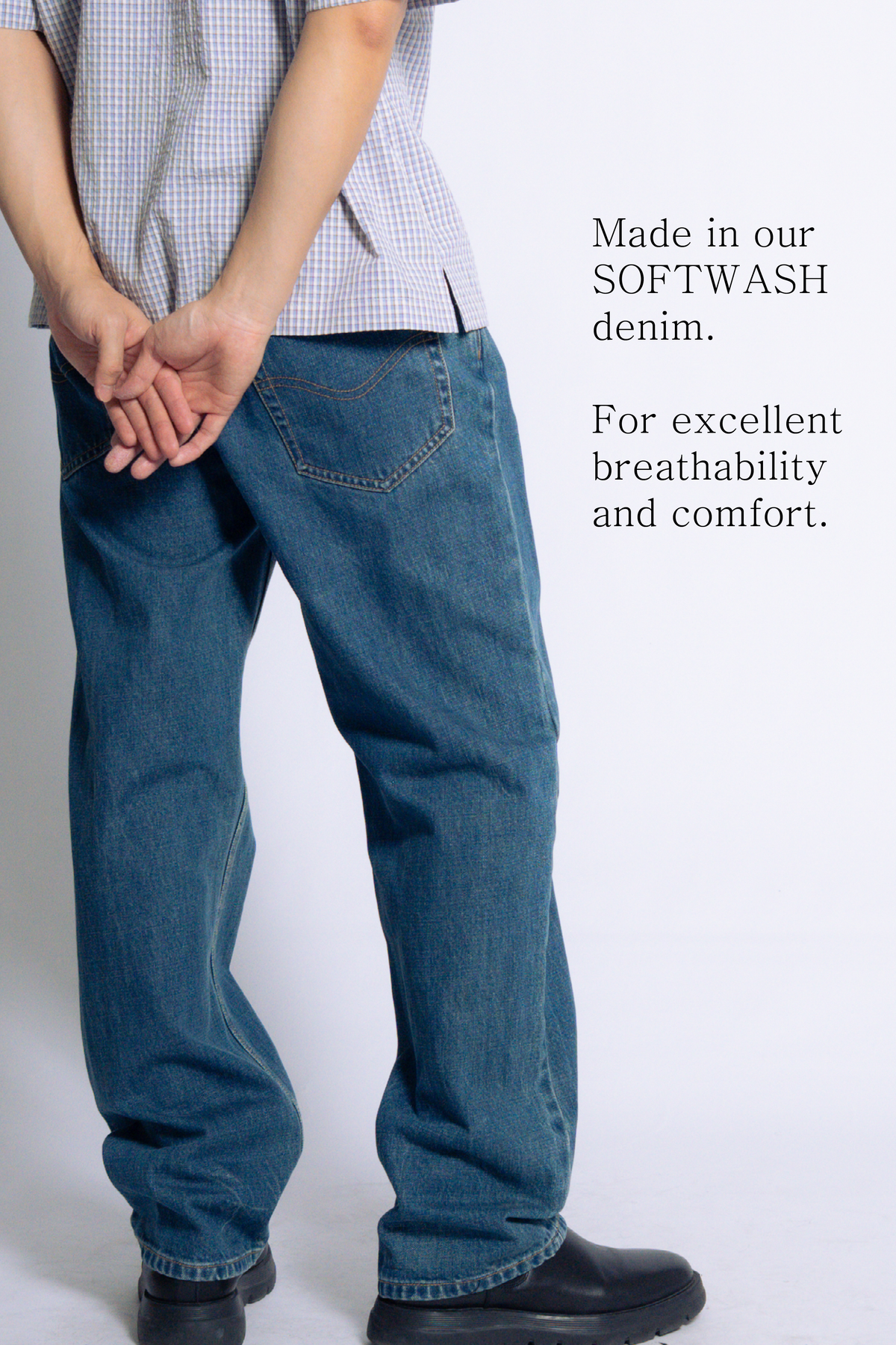 straight cut jeans [blue]