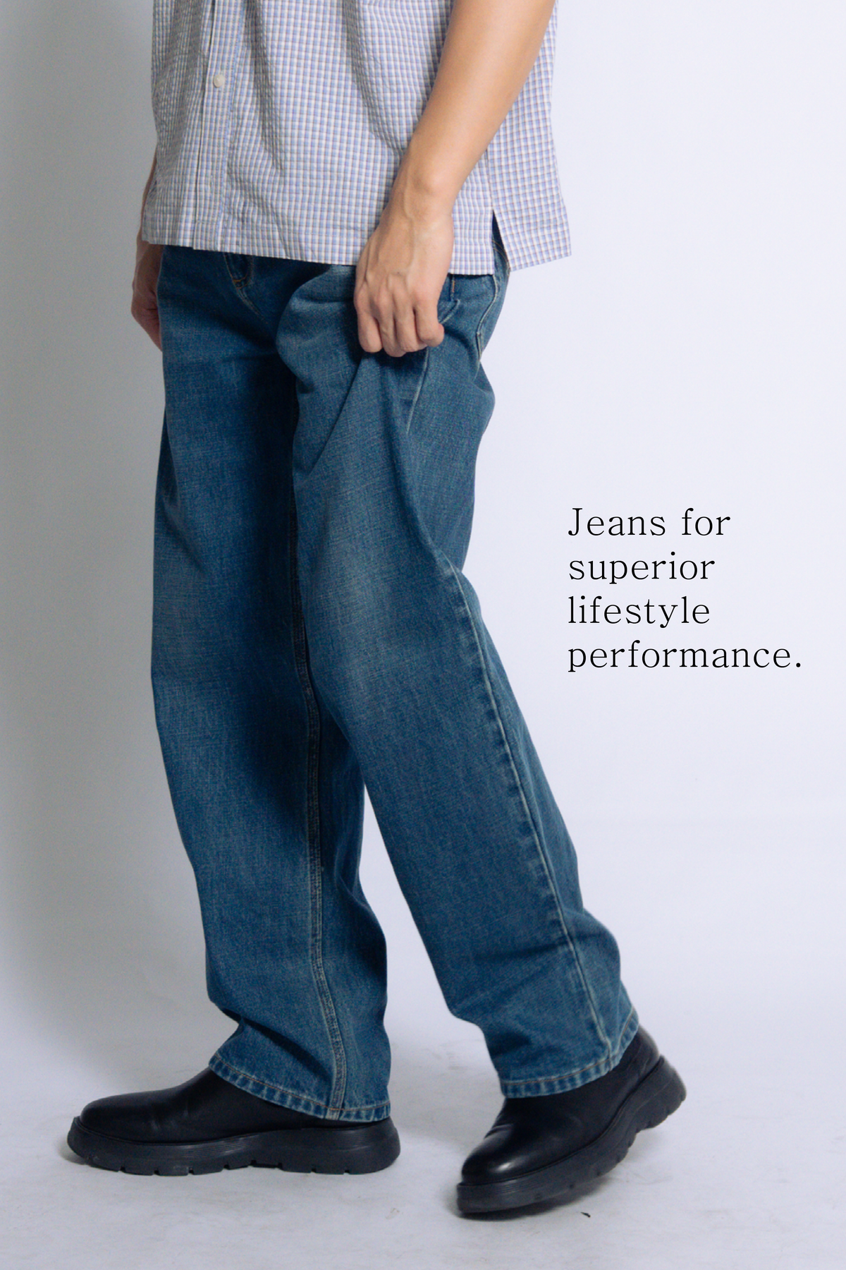 straight cut jeans [blue]