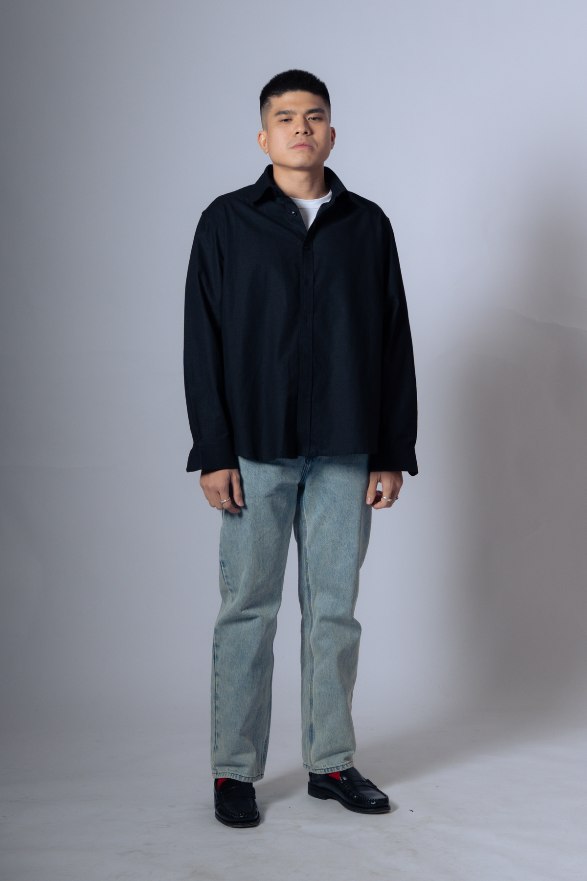 STUDIO straight cut jeans [washed blue]