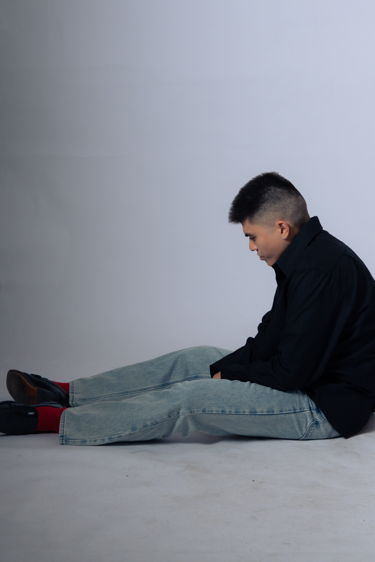 STUDIO straight cut jeans [washed blue]