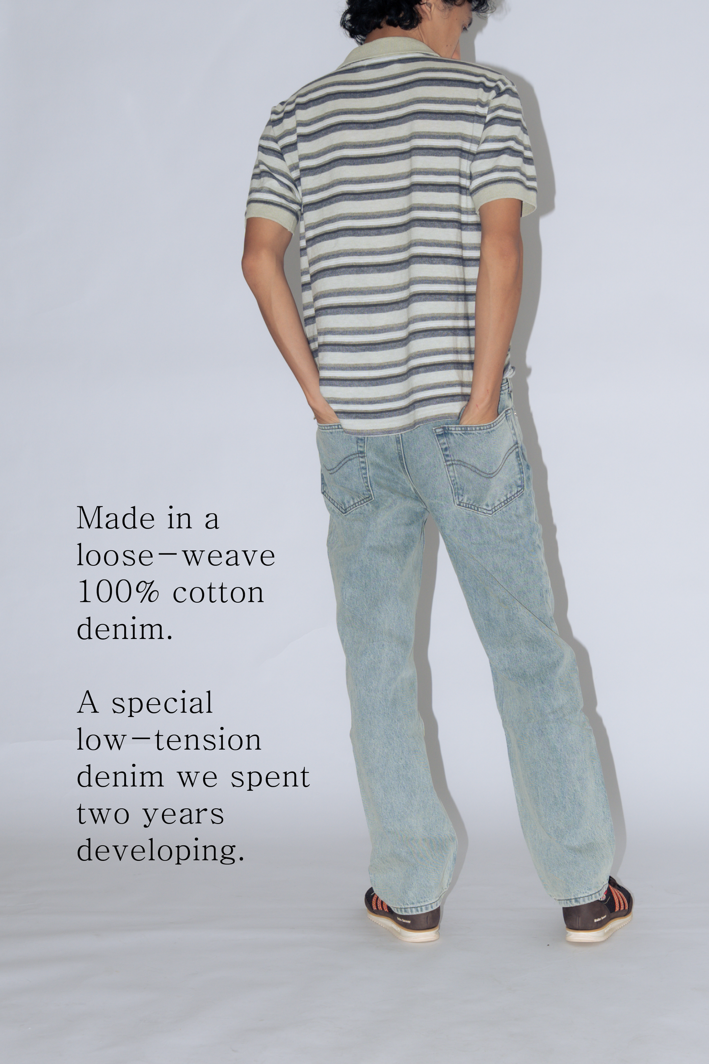 straight cut jeans [washed blue]
