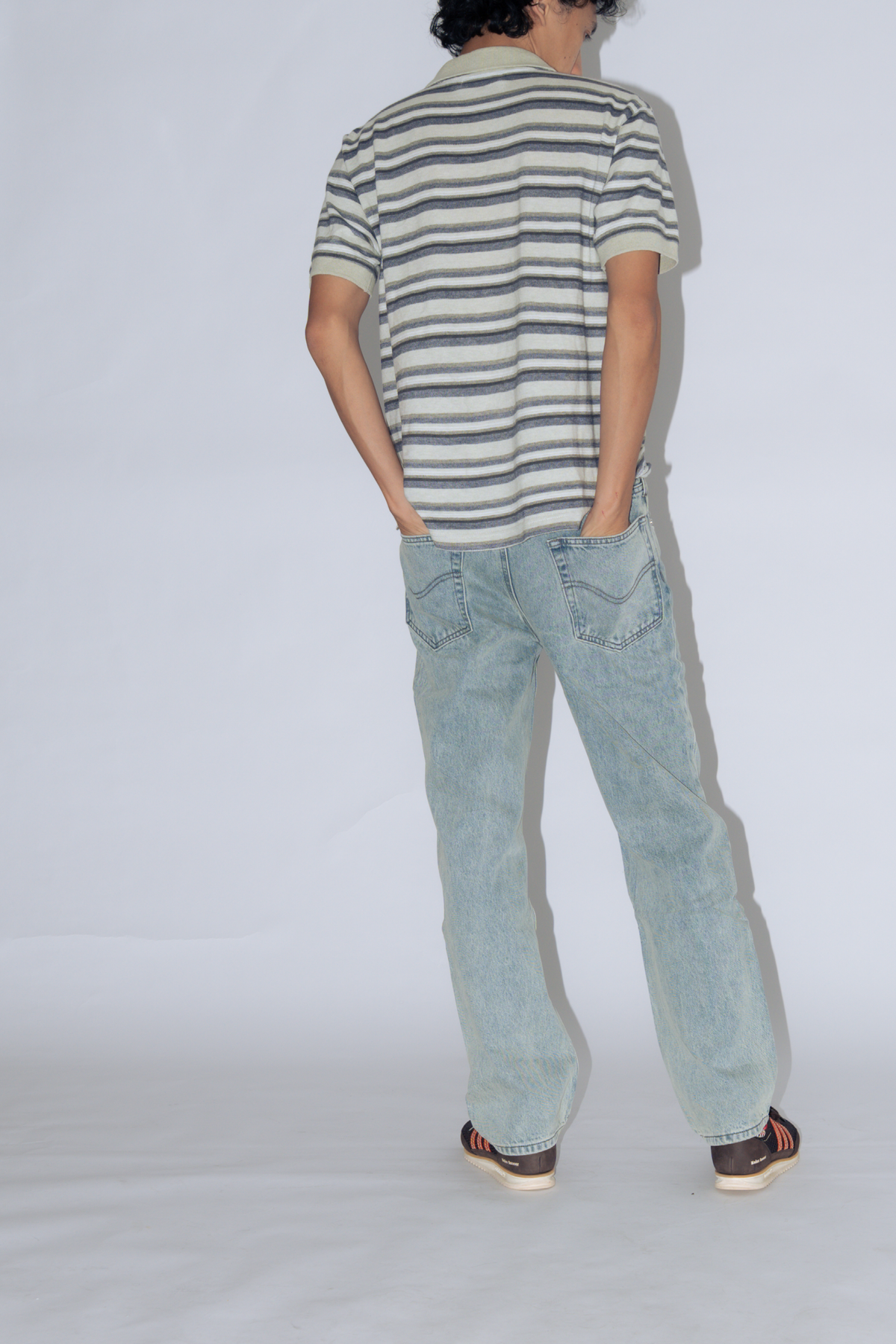 straight cut jeans [washed blue]