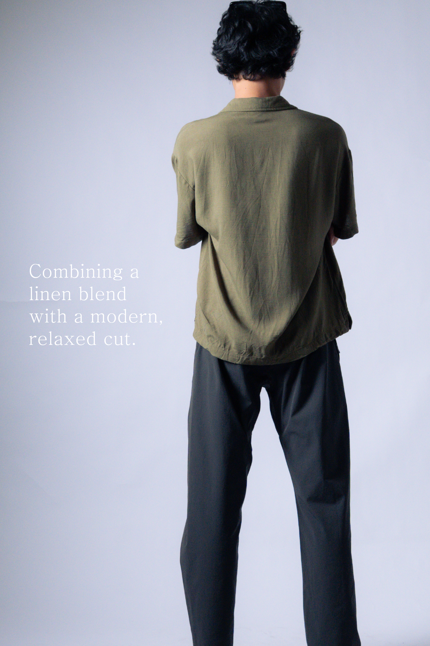 ctw1 linen short-sleeve shirt [olive]