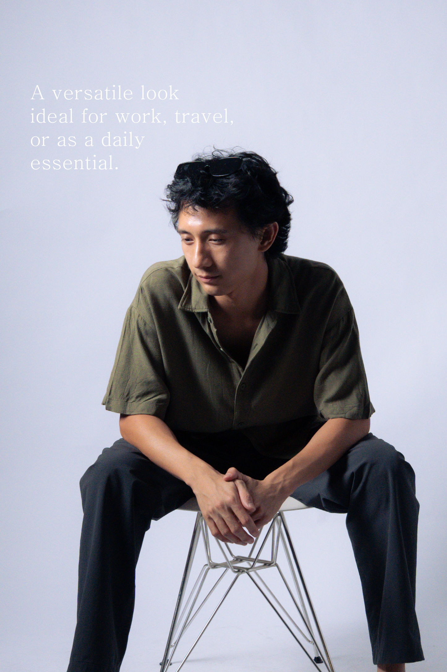 ctw1 linen short-sleeve shirt [olive]