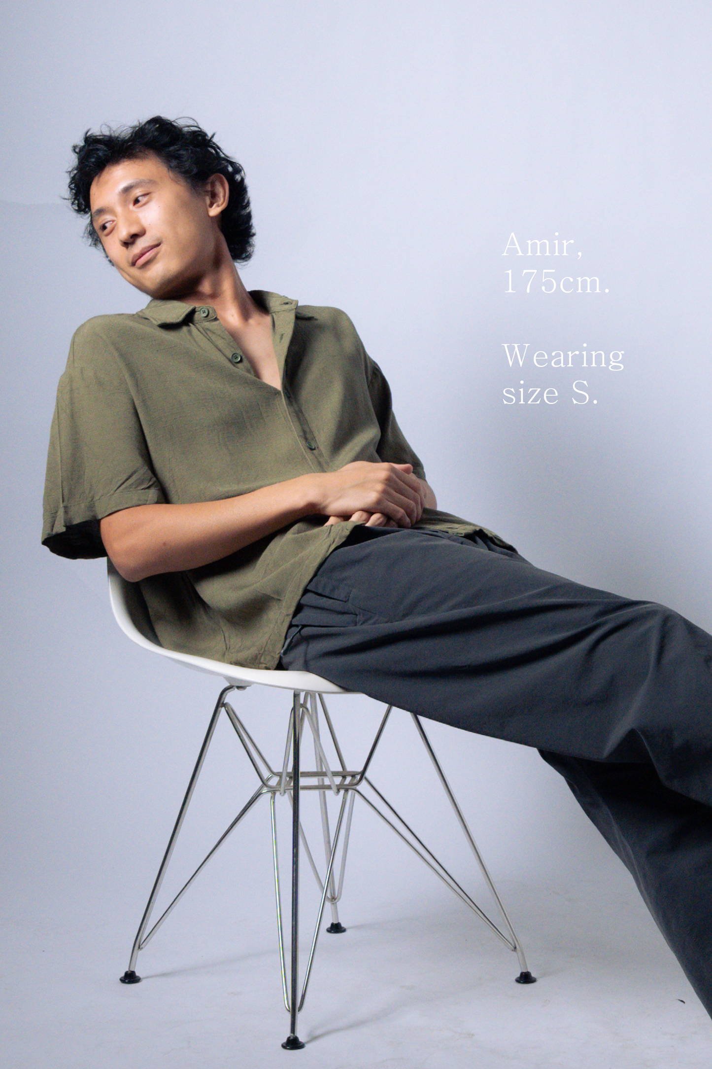 ctw1 linen short-sleeve shirt [olive]