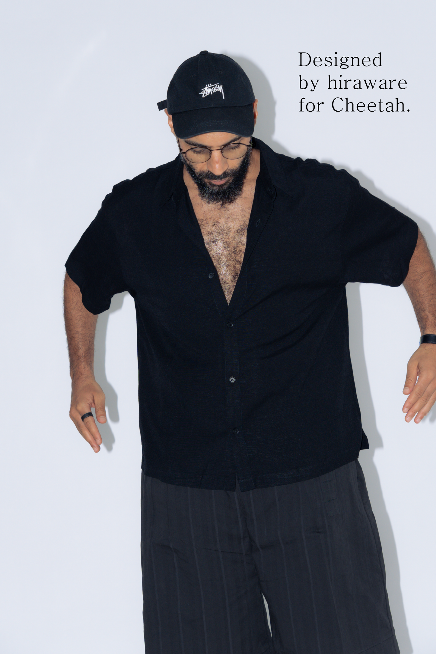 ctw1 linen short-sleeve shirt [black]