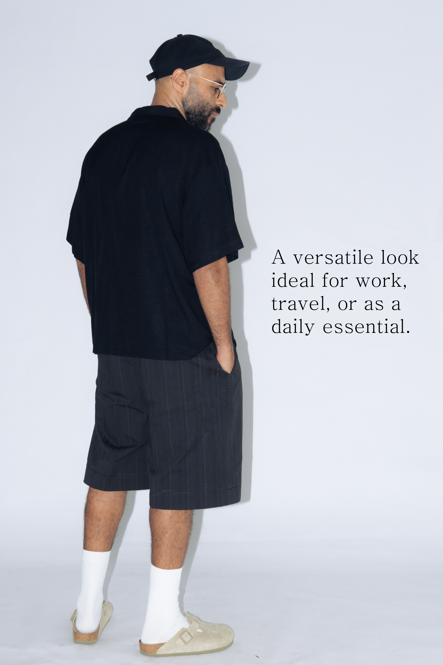 ctw1 linen short-sleeve shirt [black]