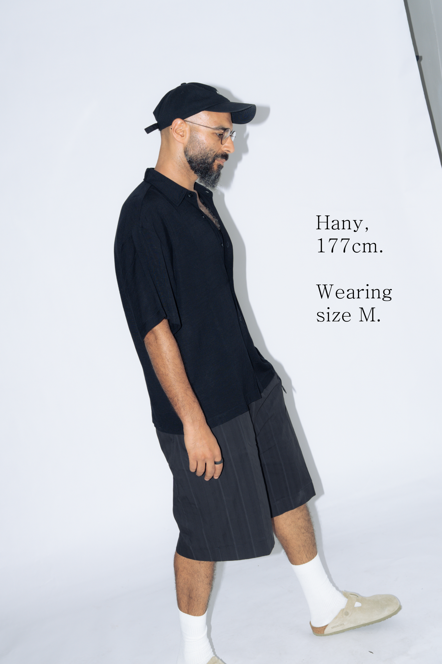 ctw1 linen short-sleeve shirt [black]