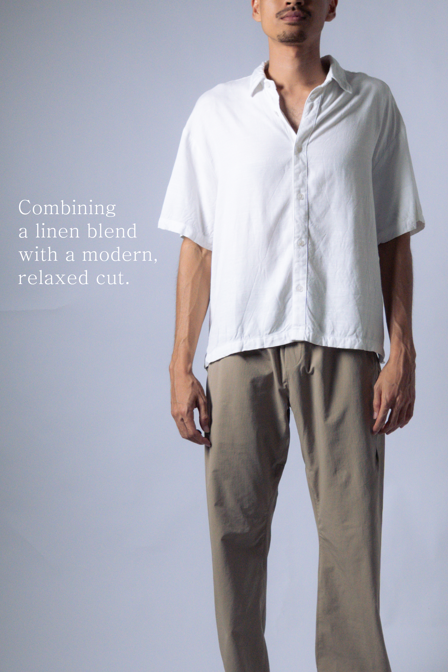 ctw1 linen short-sleeve shirt [white]