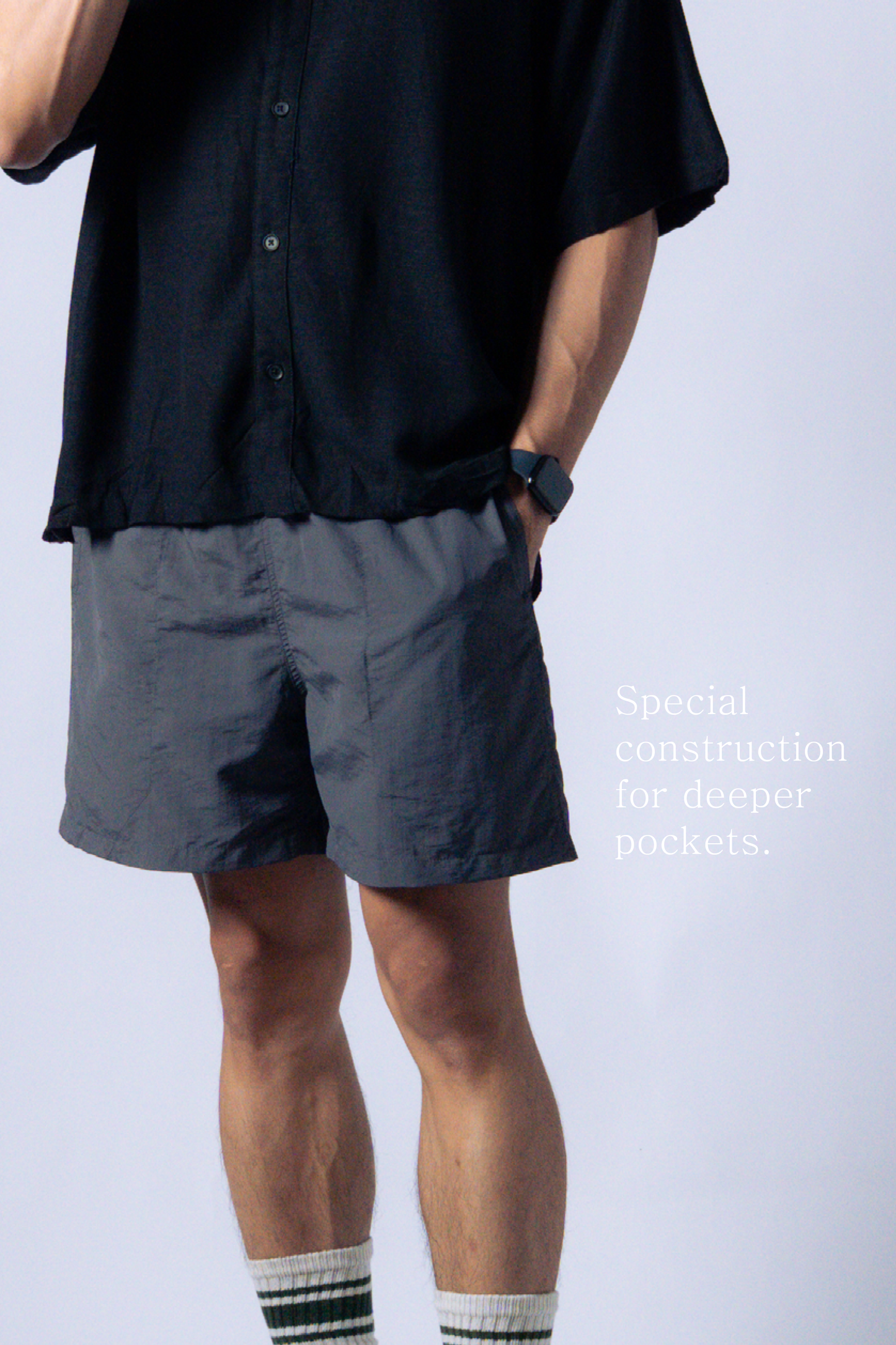 ctw1 ultralight shell shorts [charcoal]