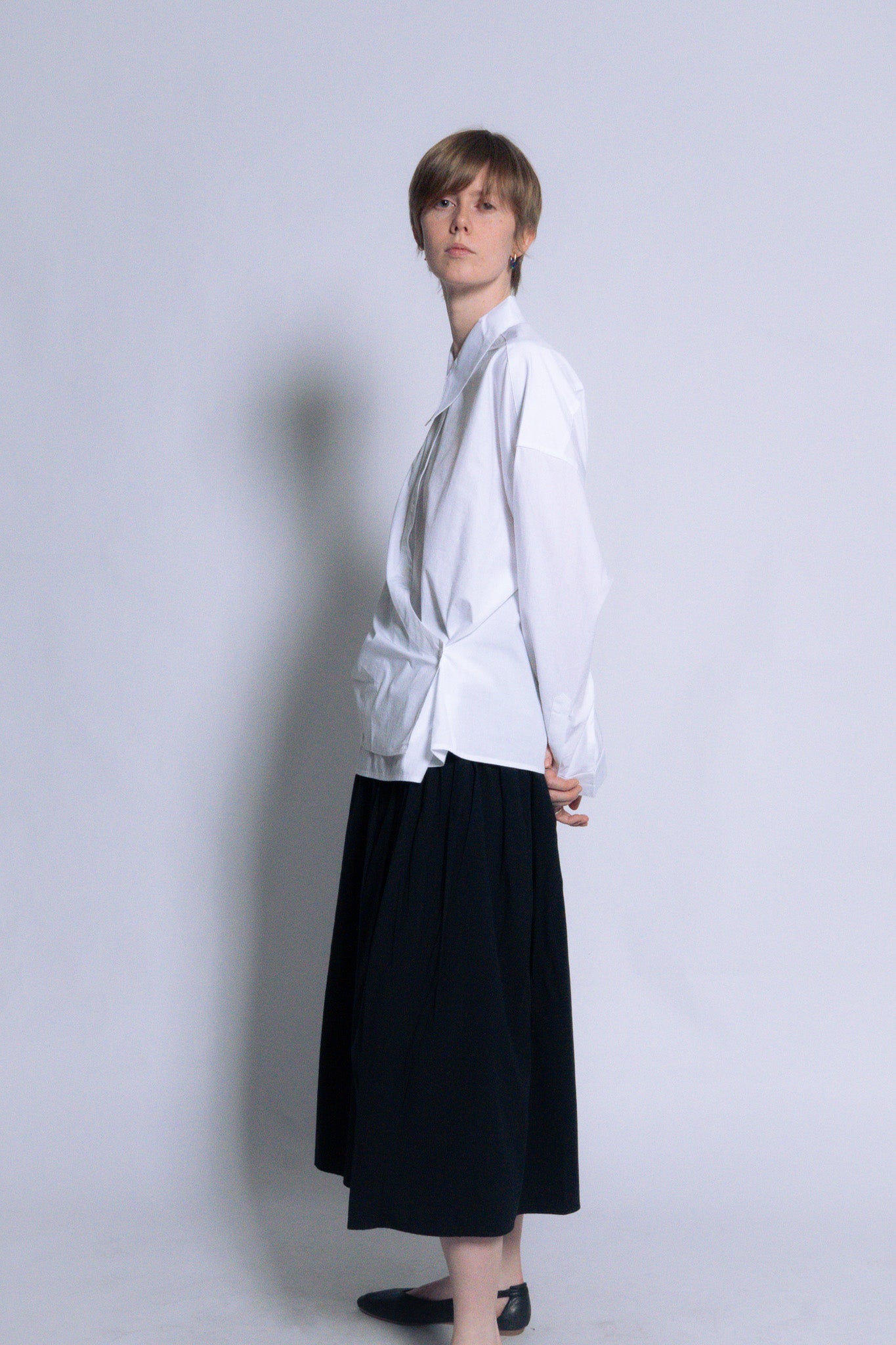 twisted shirt [white poplin]