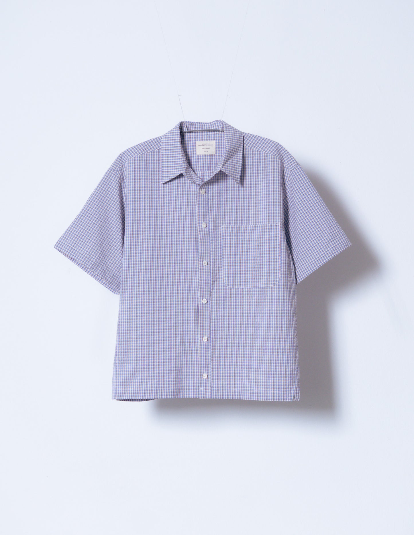 checked short-sleeve shirt [seersucker lilac]