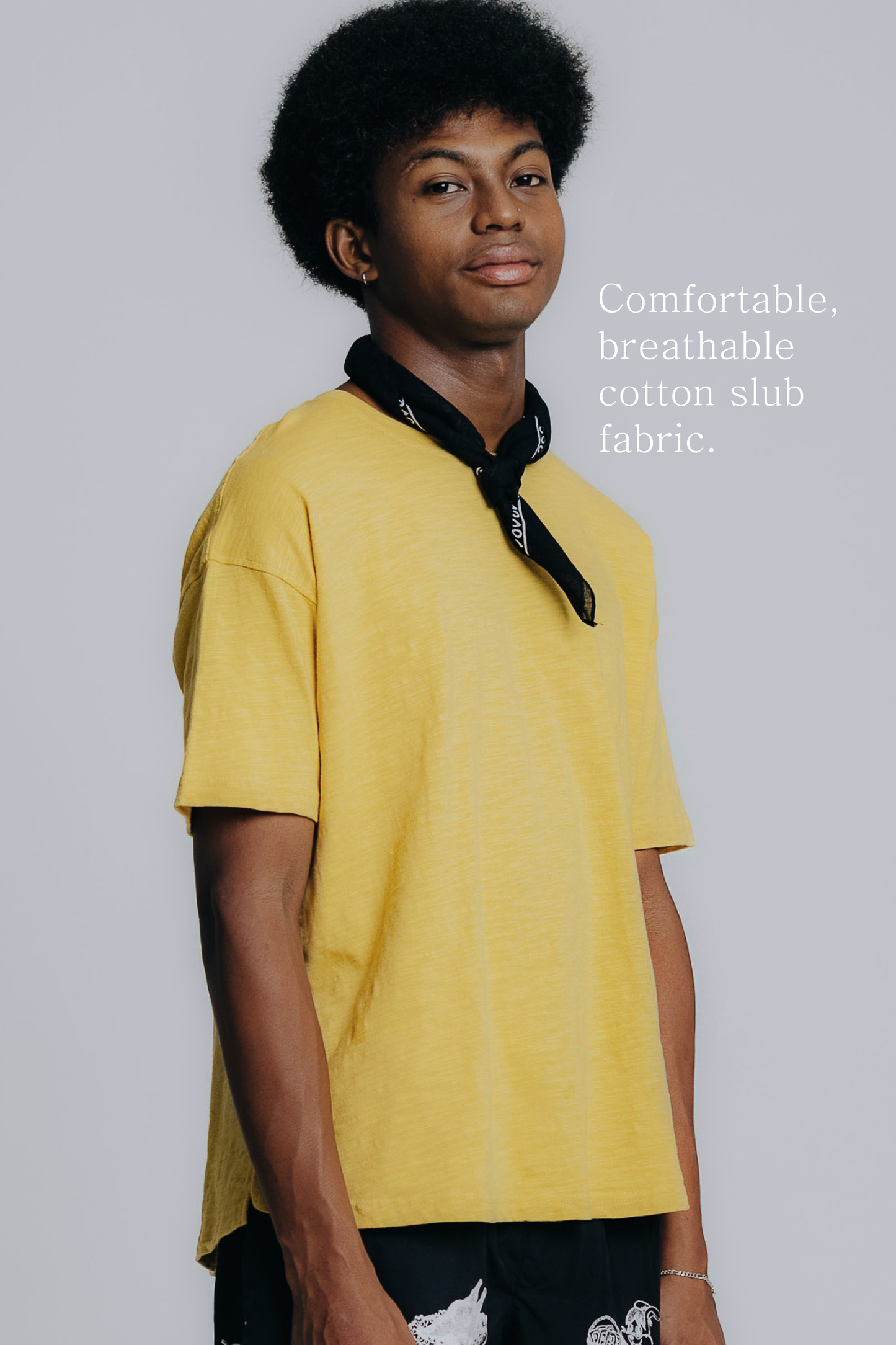 sw1 relaxed box cut tee [mustard yellow]