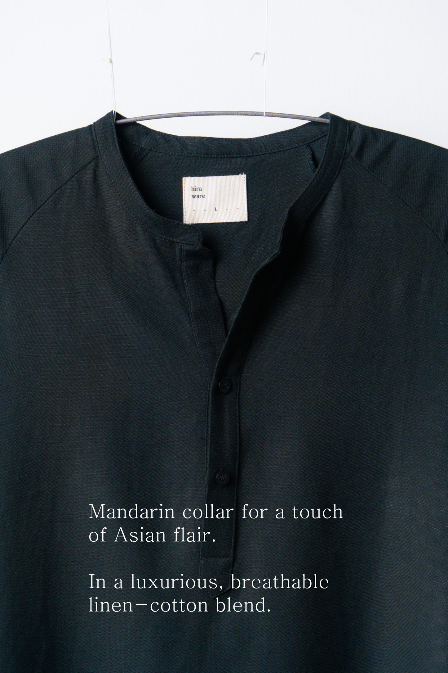 sw1 linen raglan henley [hunter green]