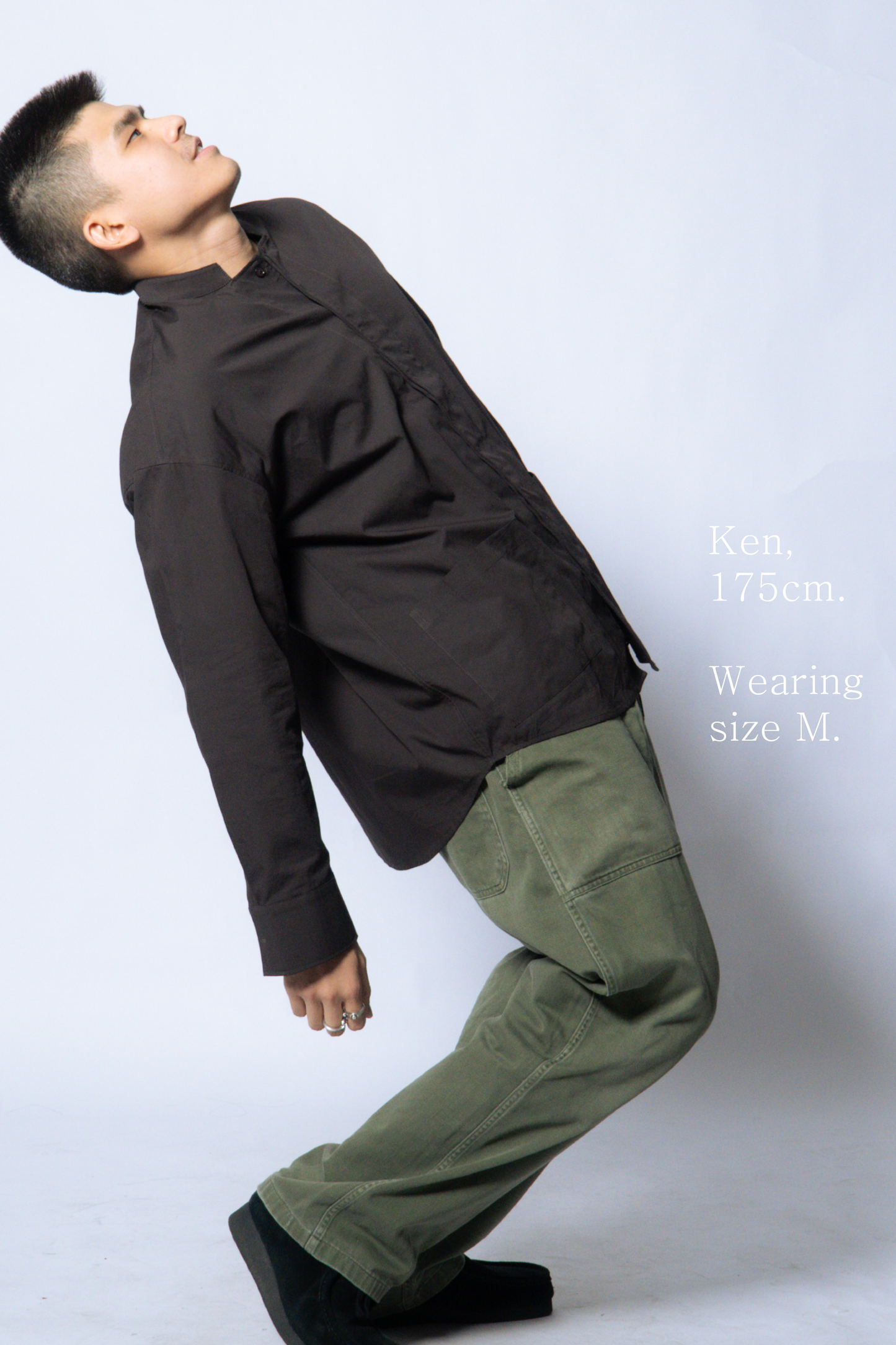 nehru shirt [sable brown poplin]