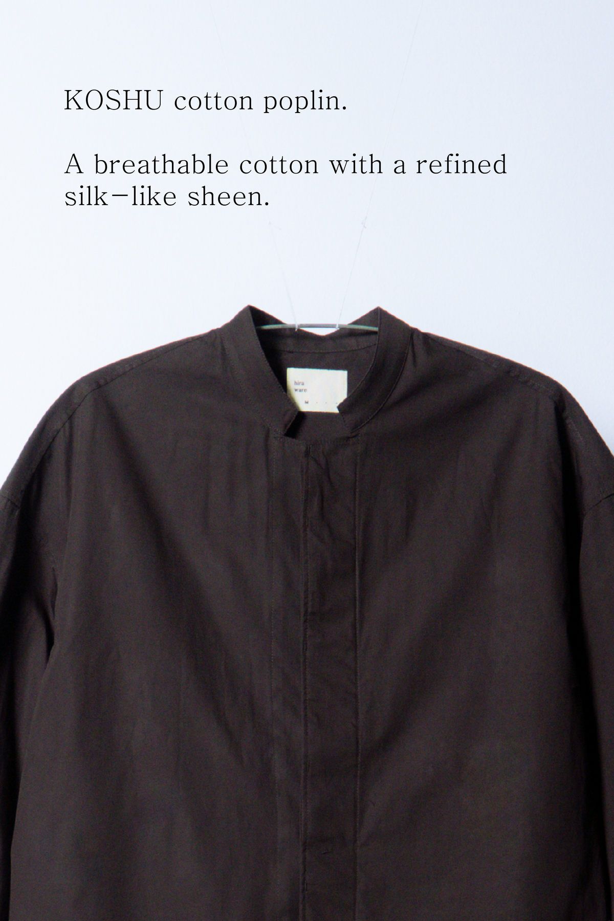 nehru shirt [sable brown poplin]