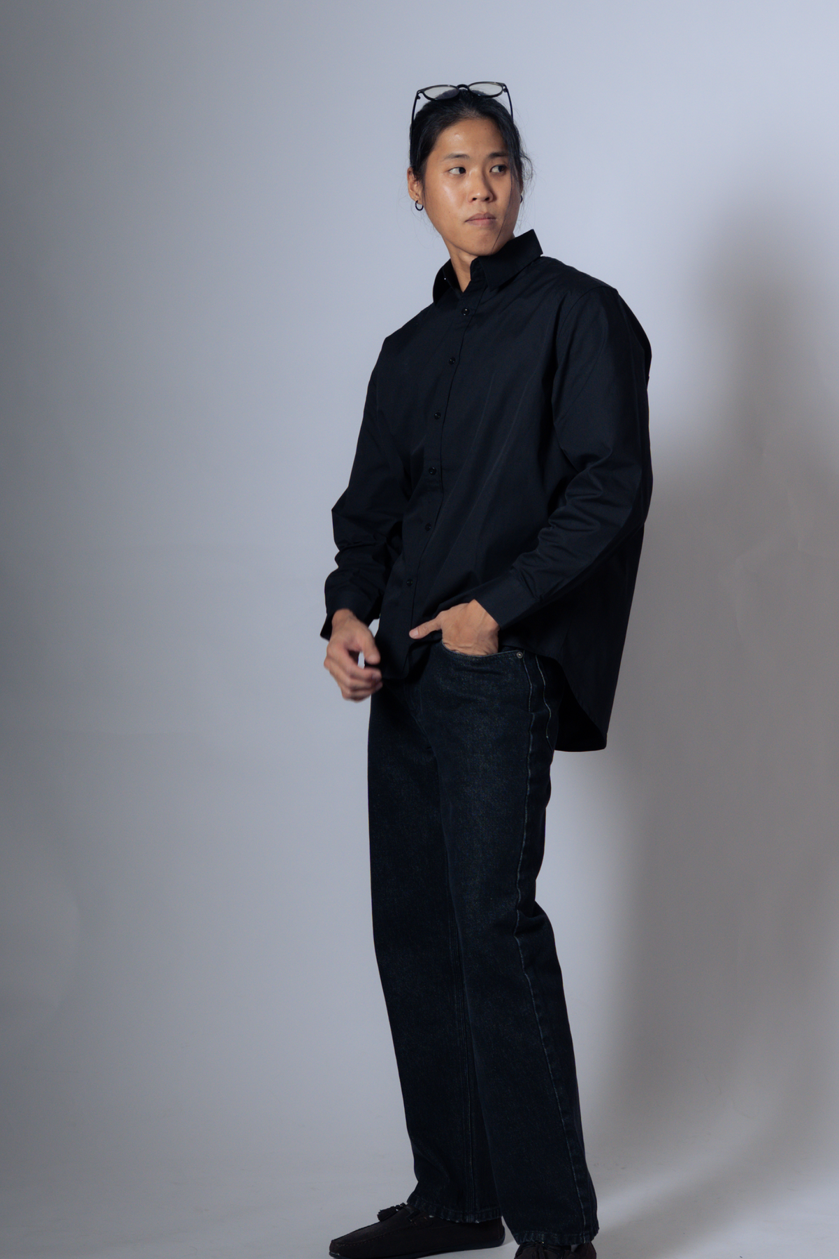 poplin shirt [raven]
