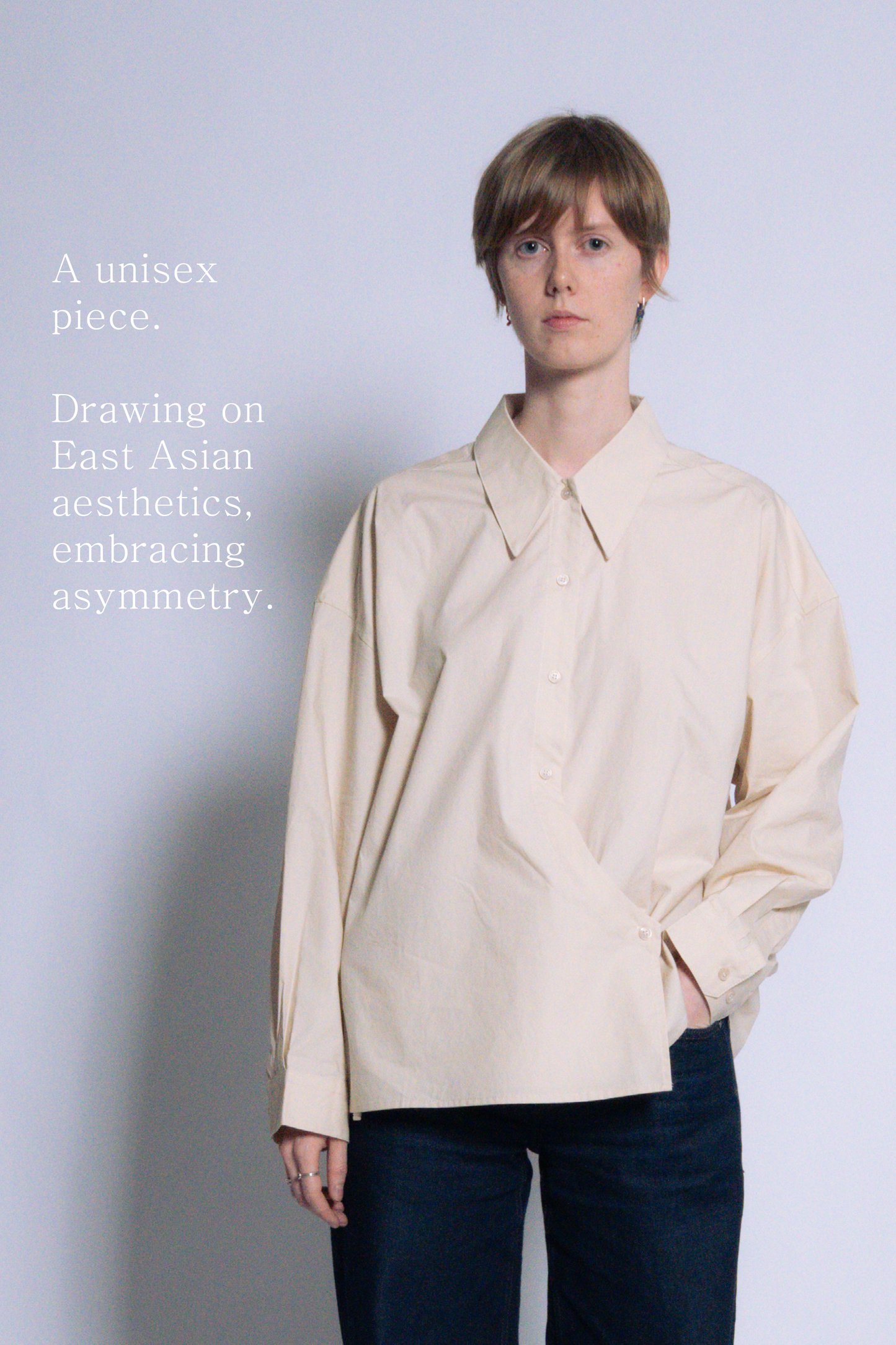 twisted shirt [beige poplin]