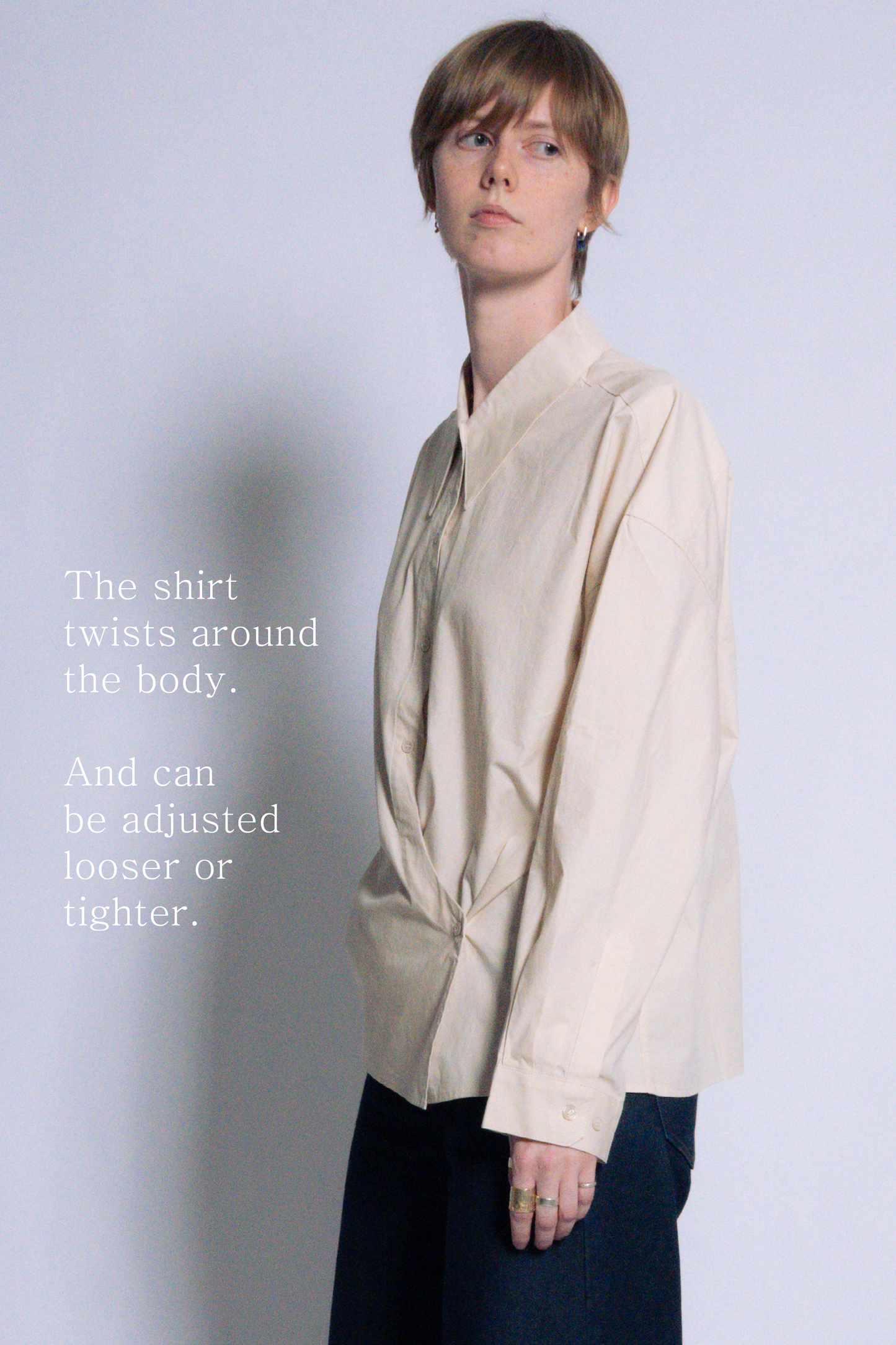 twisted shirt [beige poplin]