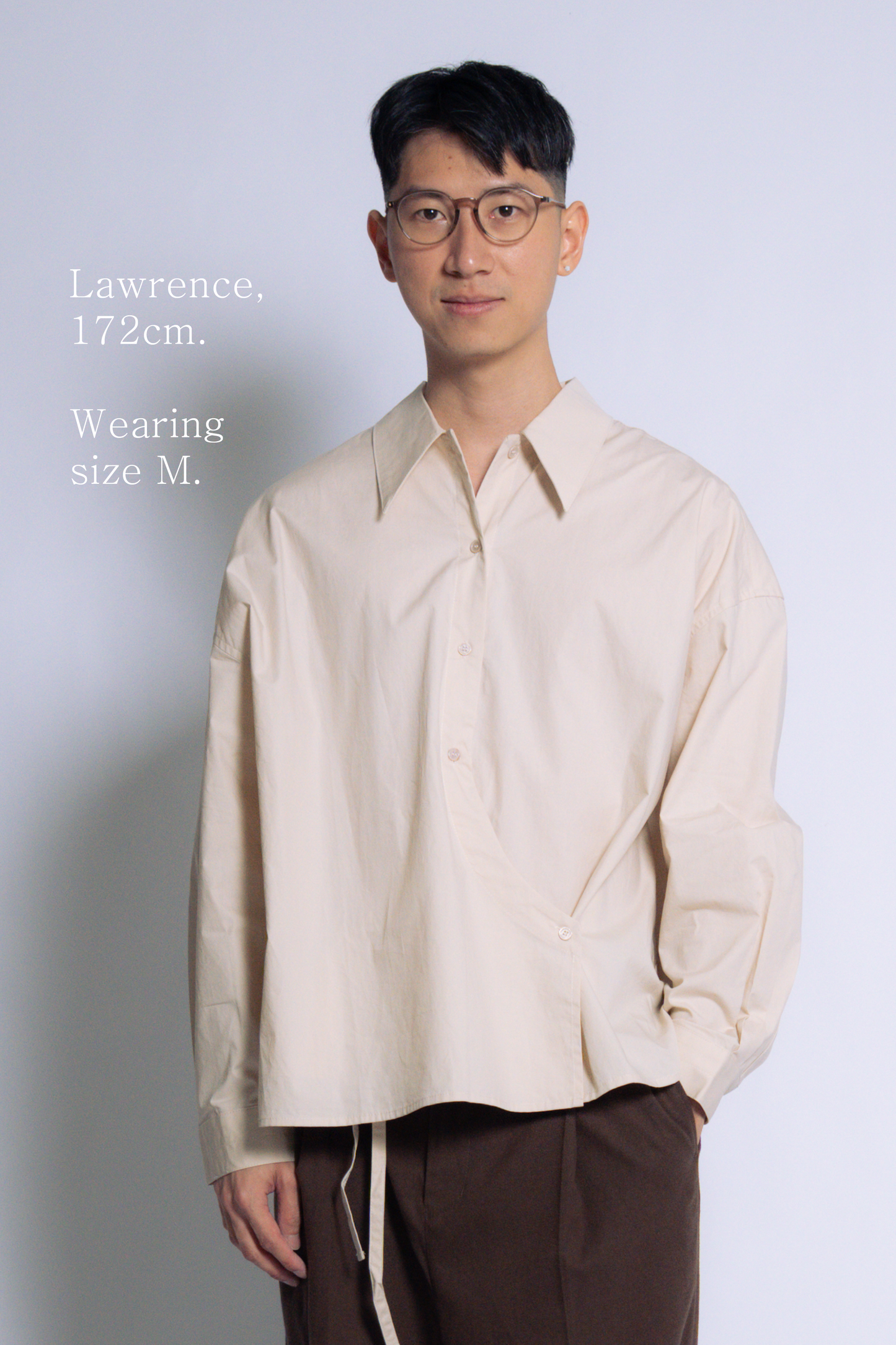 twisted shirt [beige poplin]