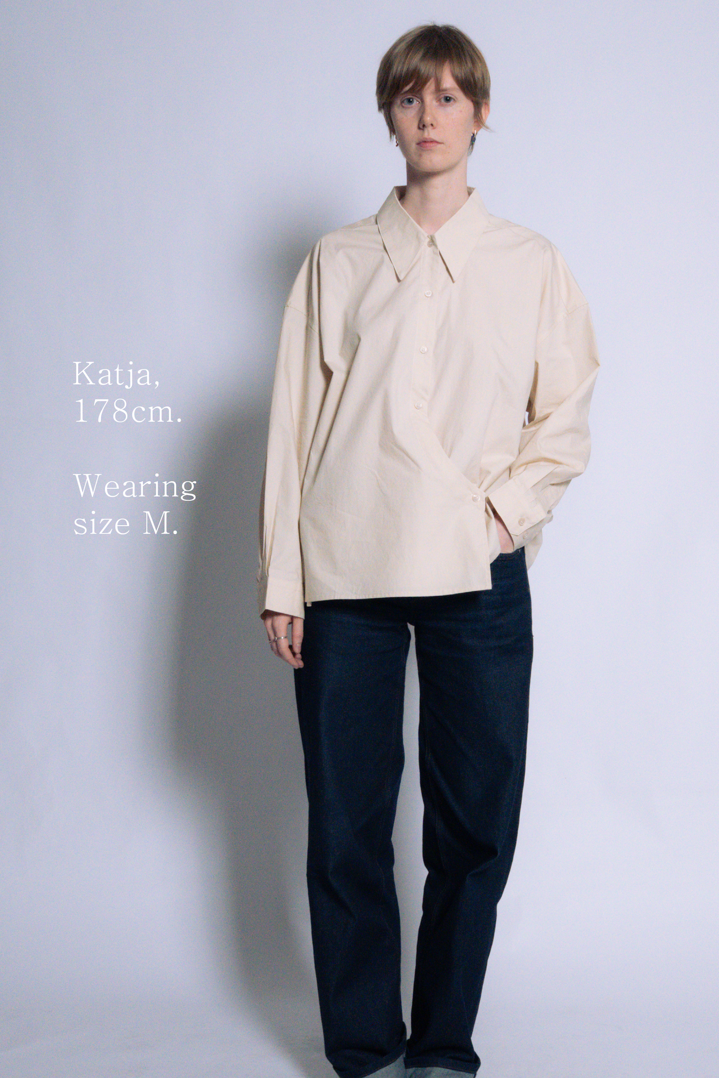 twisted shirt [beige poplin]
