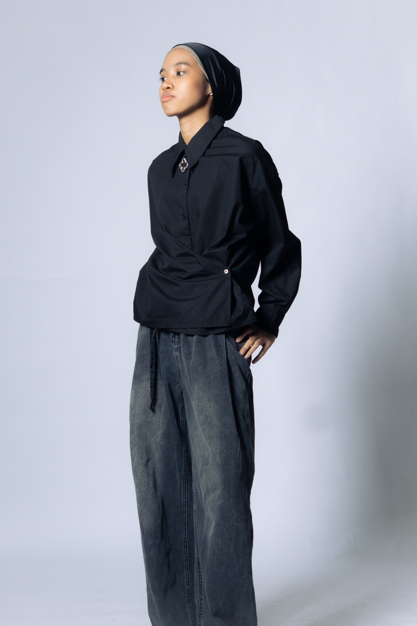 twisted shirt poplin [caviar poplin]