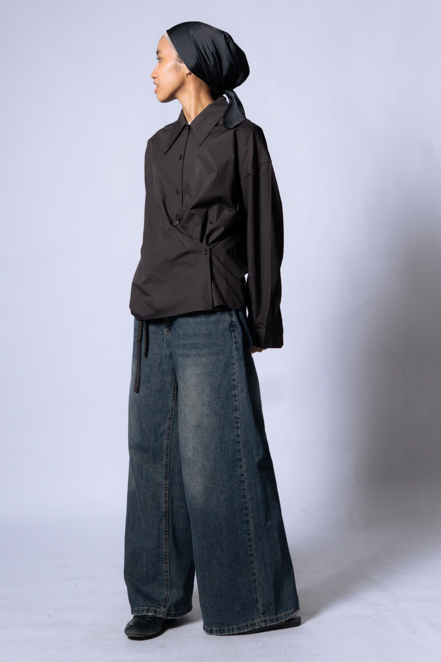 twisted shirt [sable brown poplin].