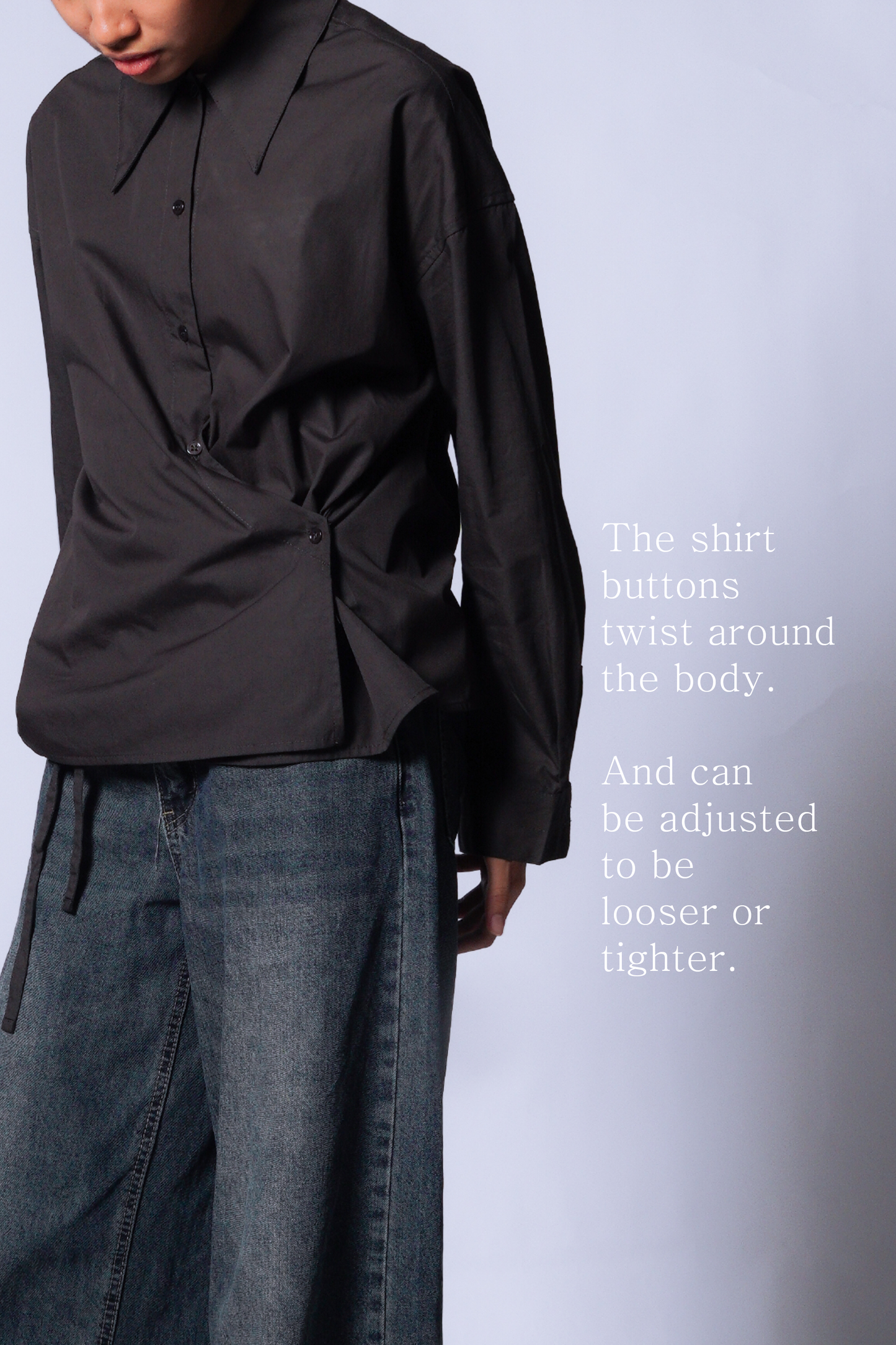 twisted shirt [sable brown poplin].
