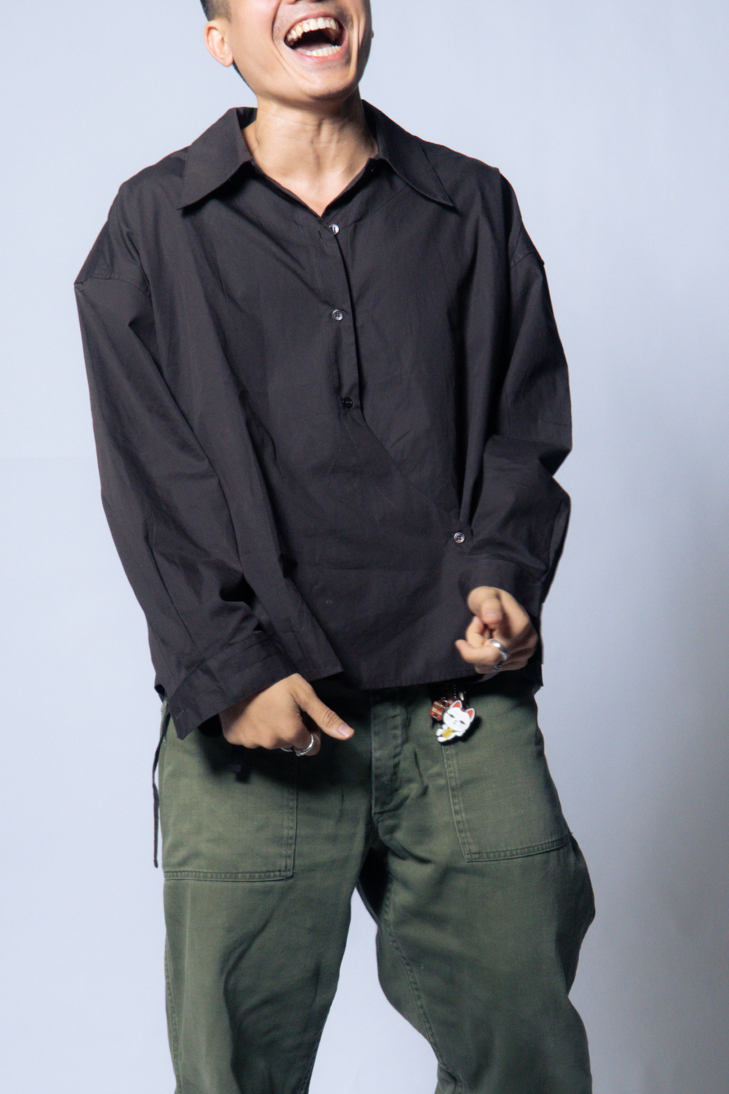 twisted shirt [sable brown poplin]