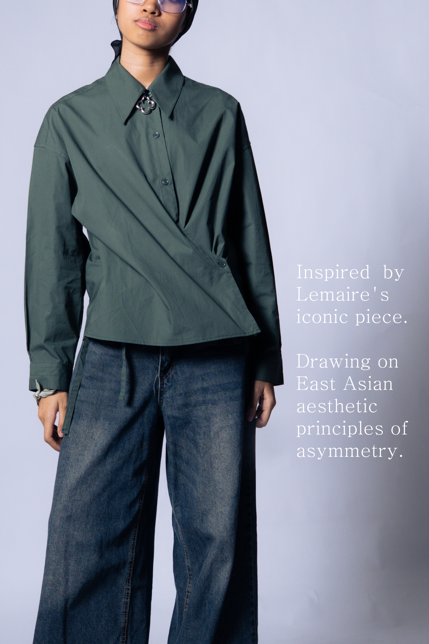 twisted shirt [viridian green poplin].