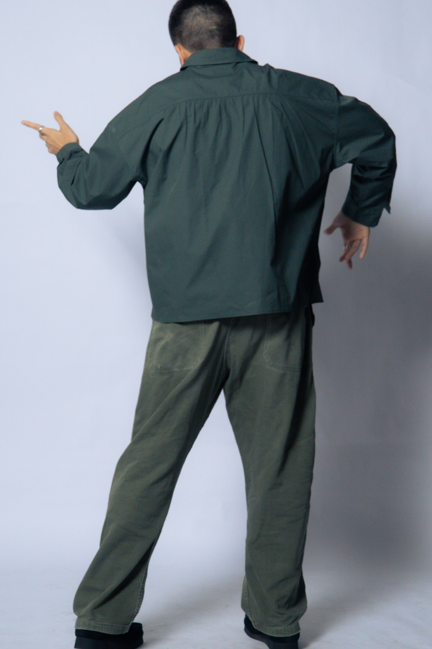 twisted shirt [viridian green poplin]