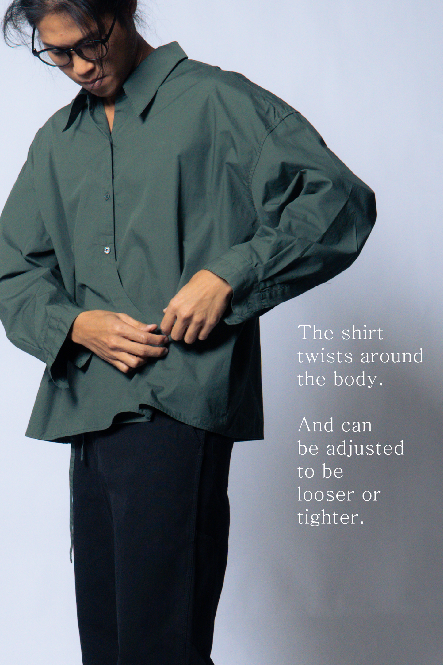 twisted shirt [viridian green poplin]