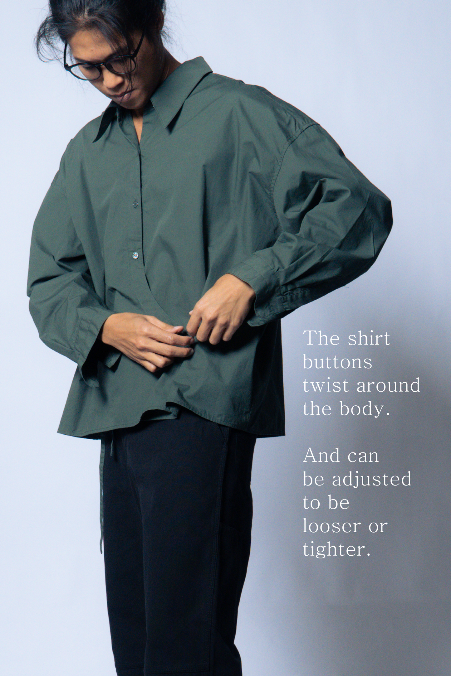 twisted shirt [viridian green poplin]