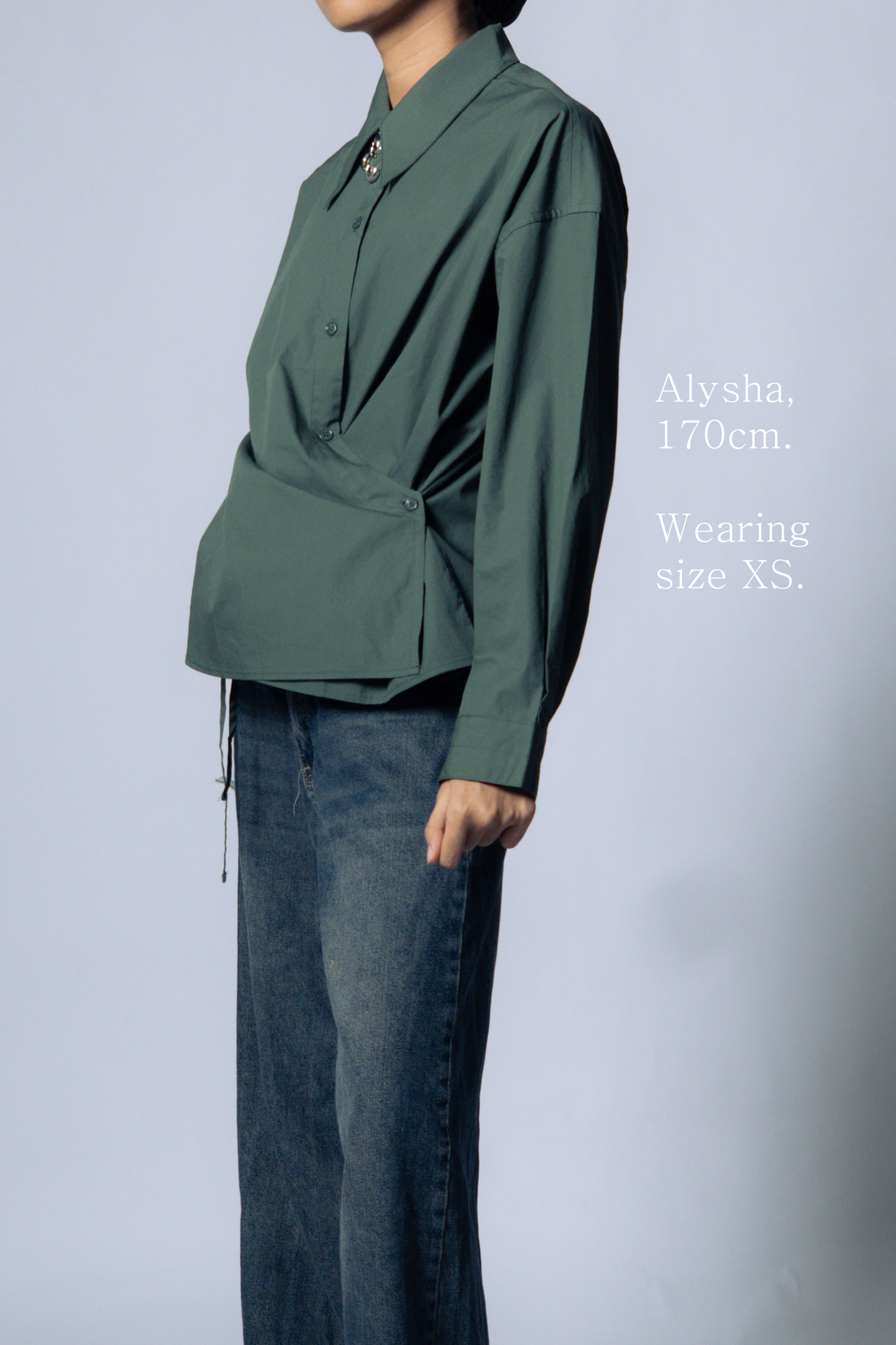 twisted shirt [viridian green poplin]