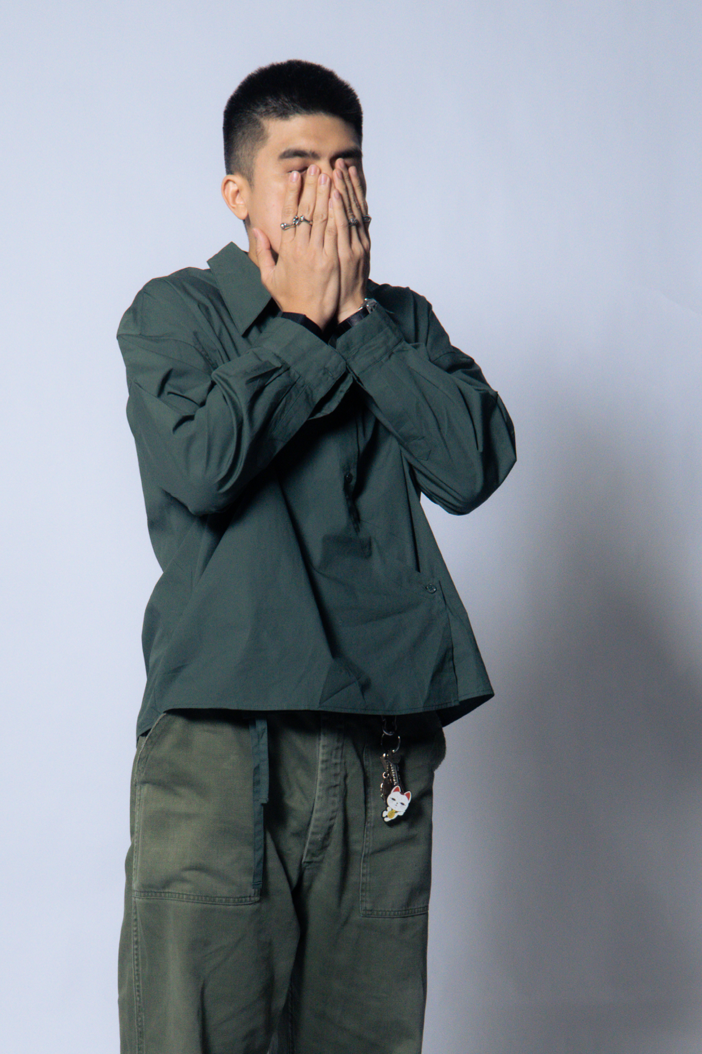 twisted shirt [viridian green poplin]