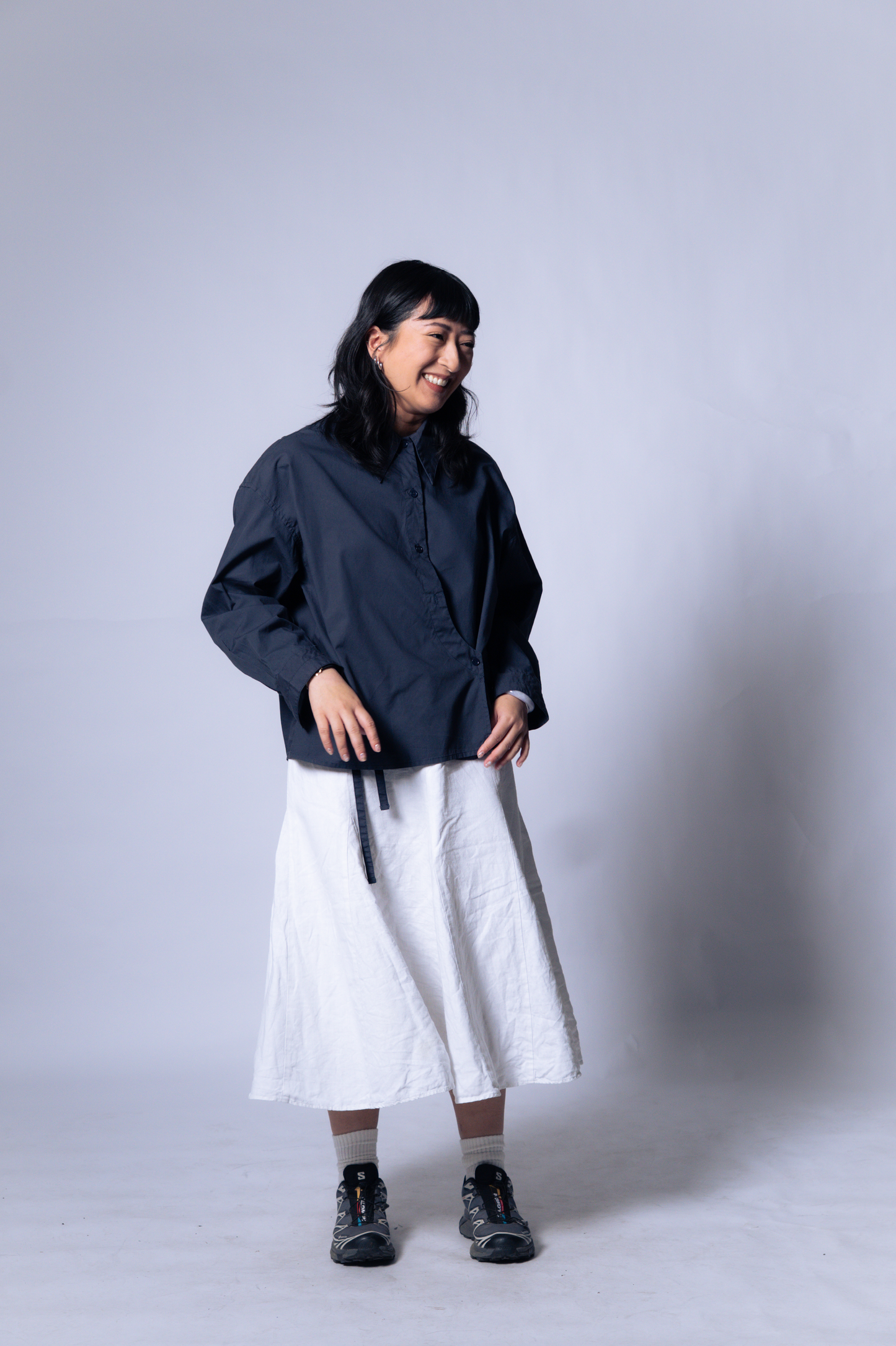 twisted shirt [naval blue poplin].
