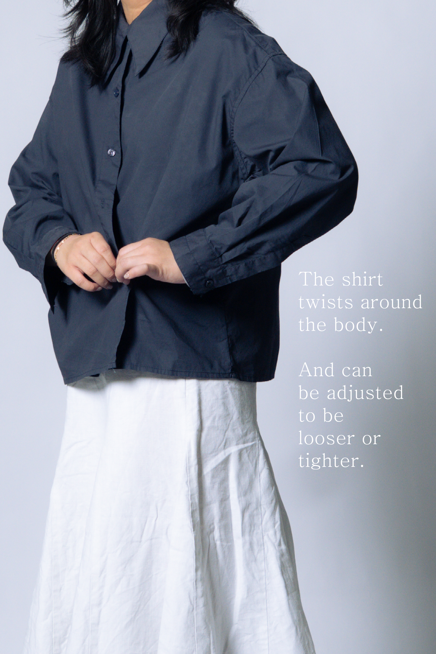 twisted shirt [naval blue poplin]