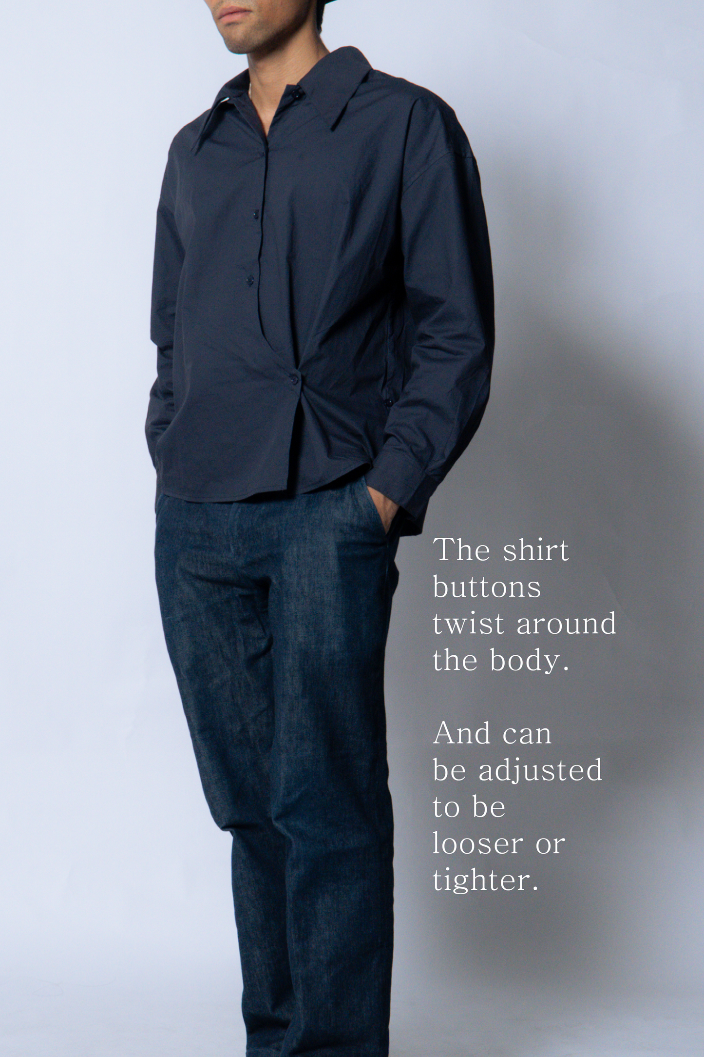 twisted shirt [naval blue poplin]